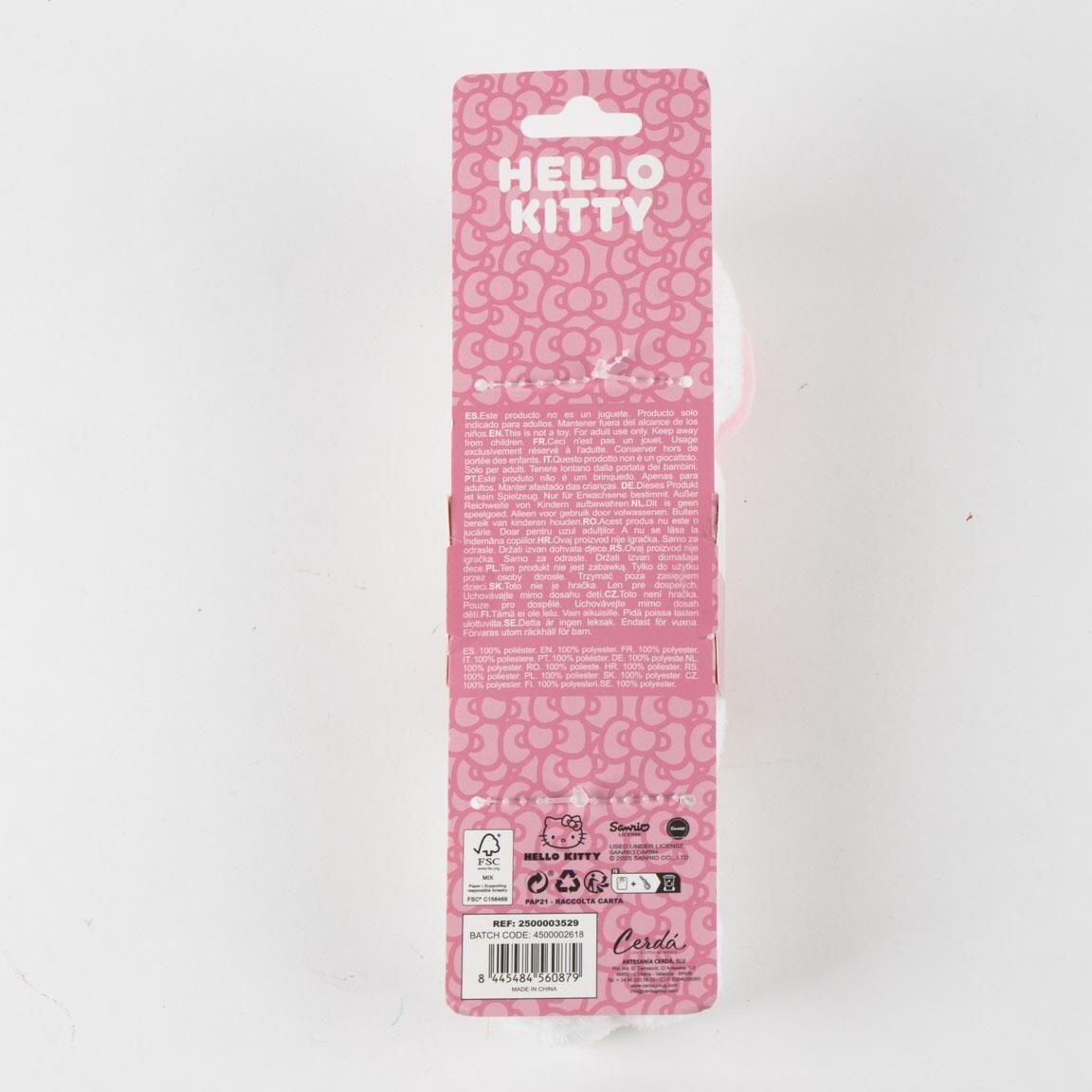 Diadema de Maquillaje Infantil Hello Kitty de Poliéster Suave Blanco y Rosa 4/4