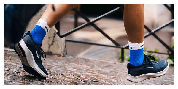 Chaussettes Compressport Pro Racing V4.0 Run High Bleu/Blanc 7/7