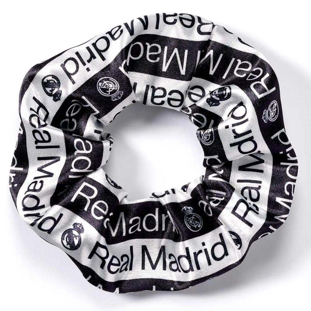 Chouchou pour cheveux adulte Real Madrid en polyester Élastique blanc et noir 4/4