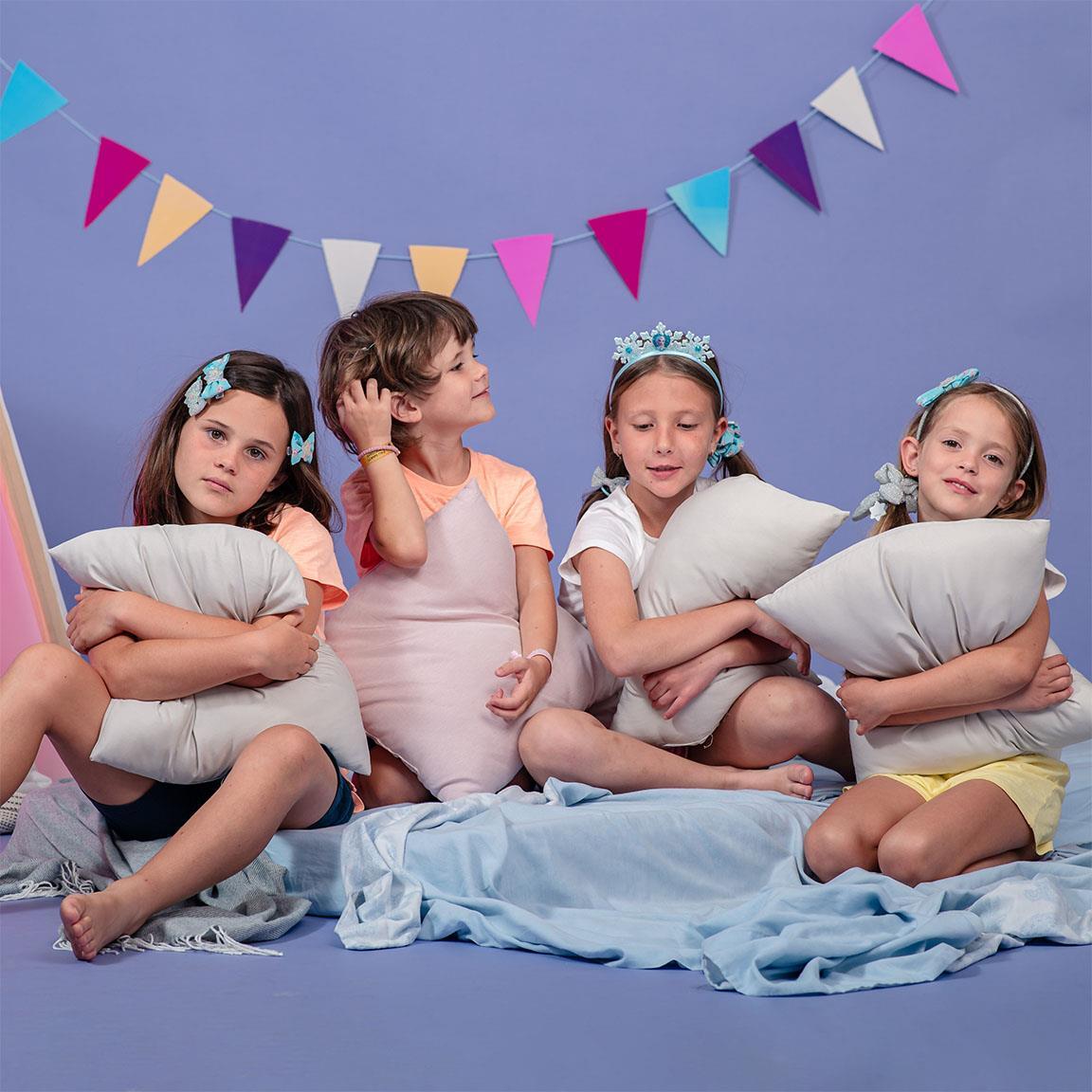 Set kinderhaarelastiekjes met strik Frozen glitter multicolor 3/3