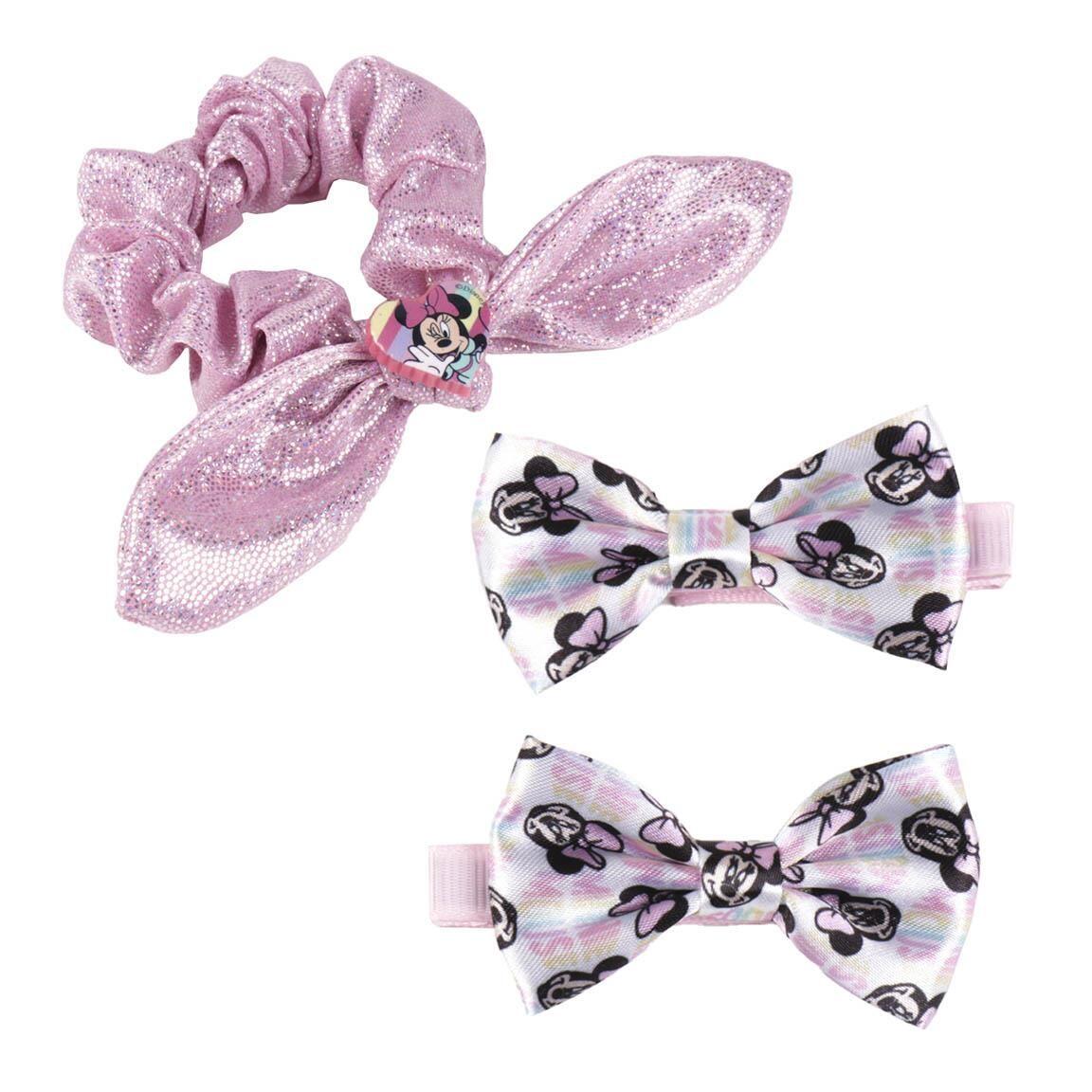 Set d'accessoires cheveux enfant Minnie 3 pièces Rose pailleté 2/7