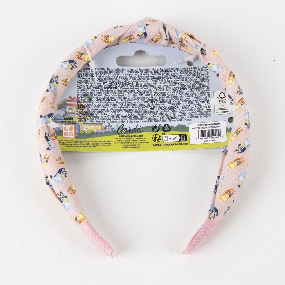 Serre-tête en tissu enfant Bluey 100% polyester Rose 3/3