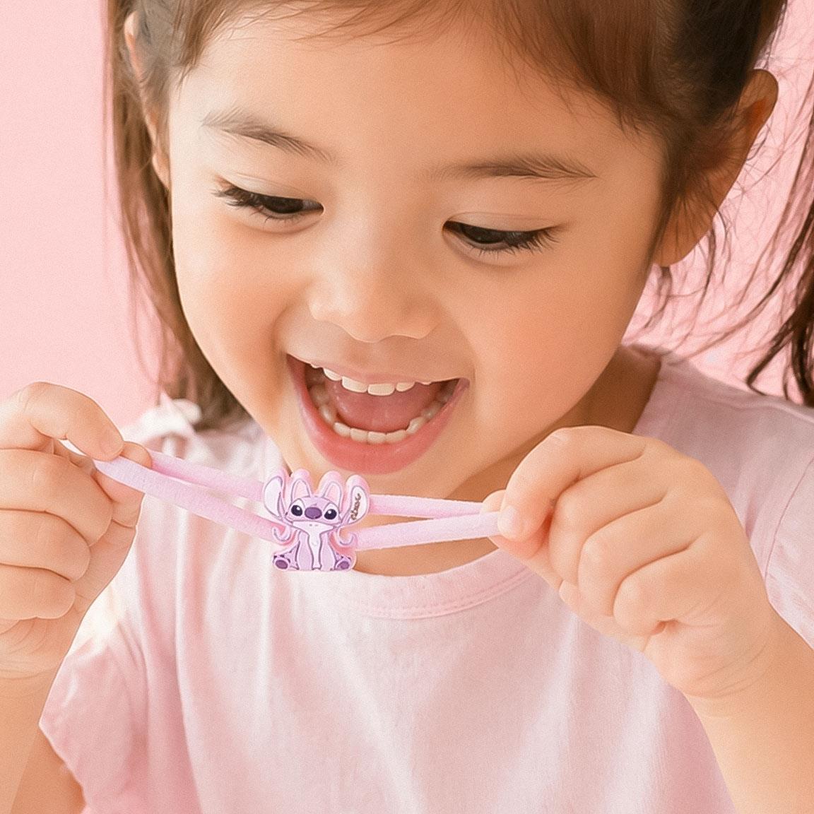 Lot de chouchous pour cheveux enfant Stitch 4 pièces Rose et bleu 3/6