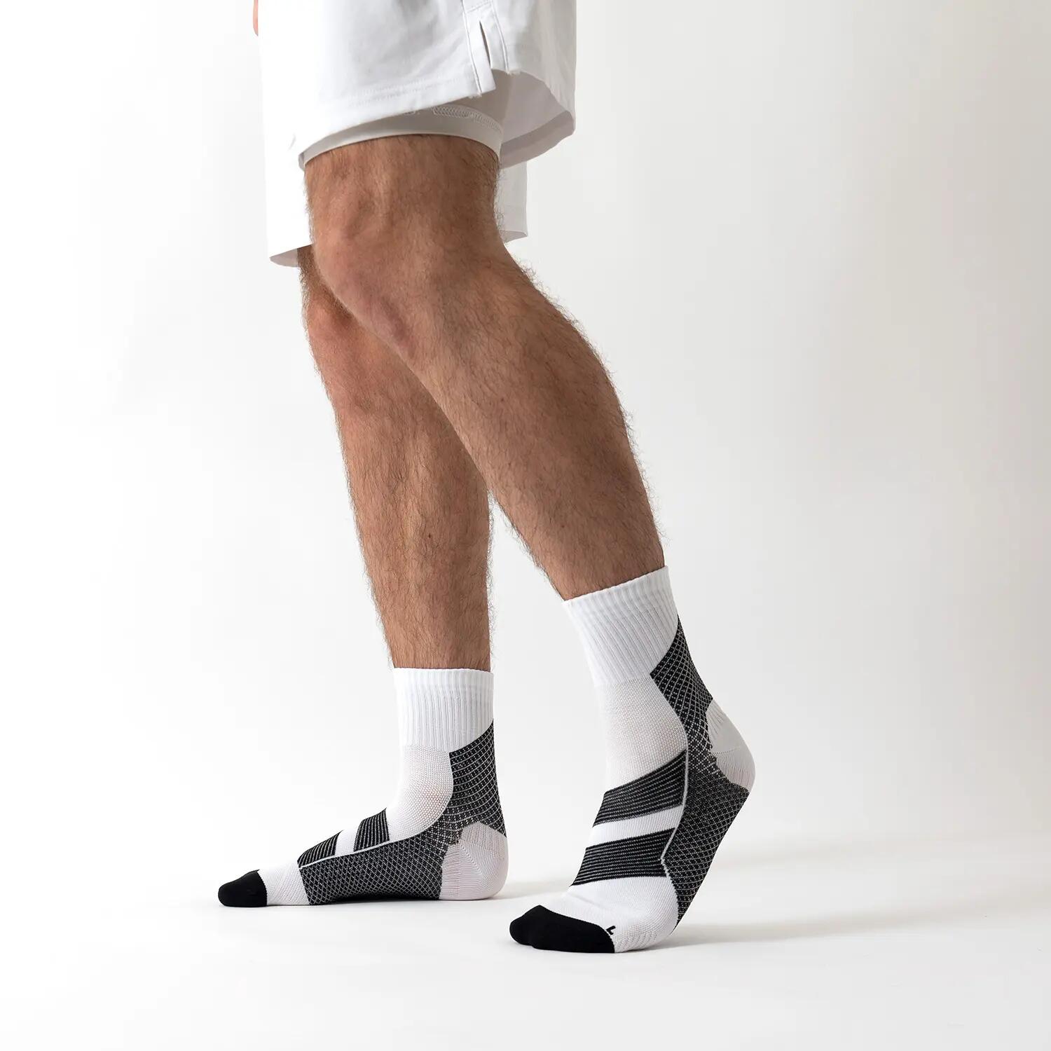 Herren Kompressionssocken 2er Pack (Modell: Ian) Blk-Wht 43-46 2/4