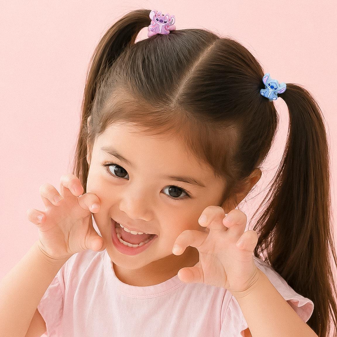 Lot de chouchous pour cheveux enfant Stitch 4 pièces Rose et bleu 4/6
