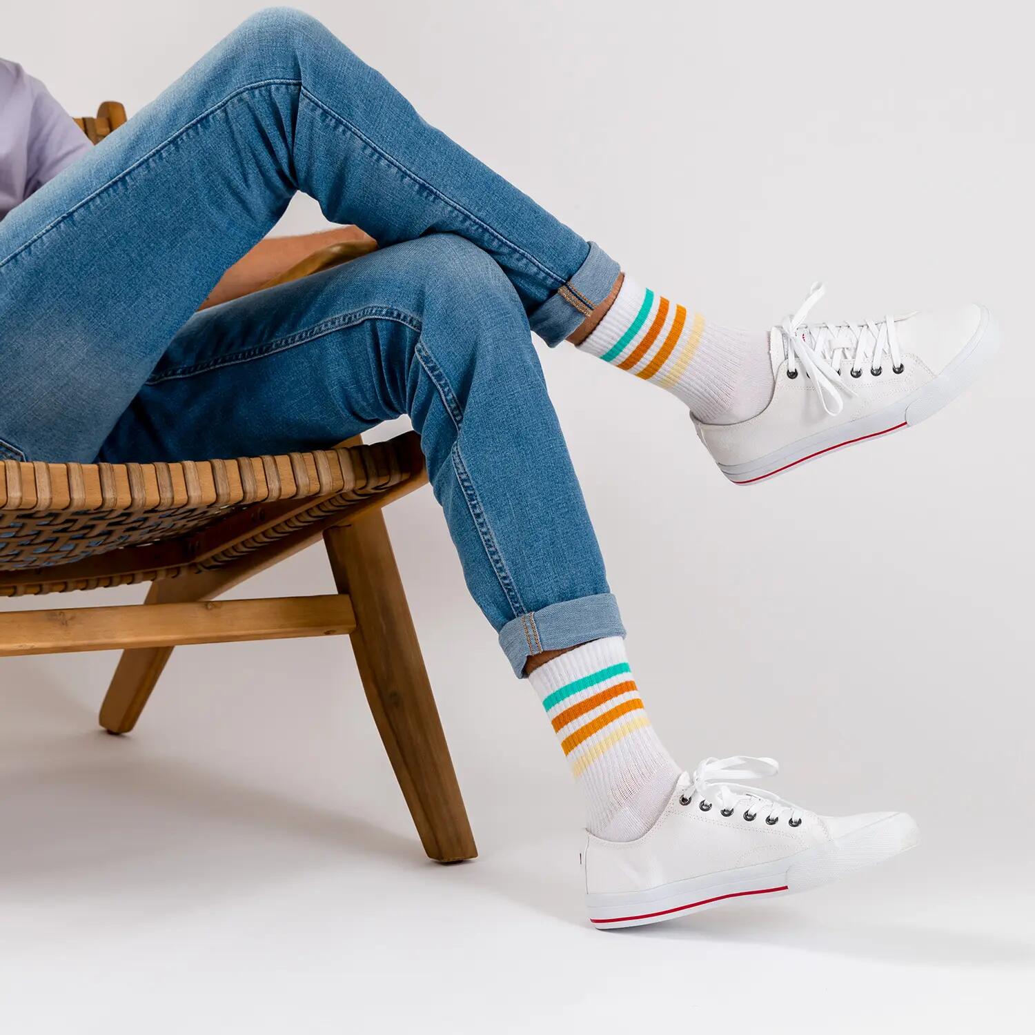 Herren Retro Tennissocken 6er Pack (Modell: Roger) 5/6