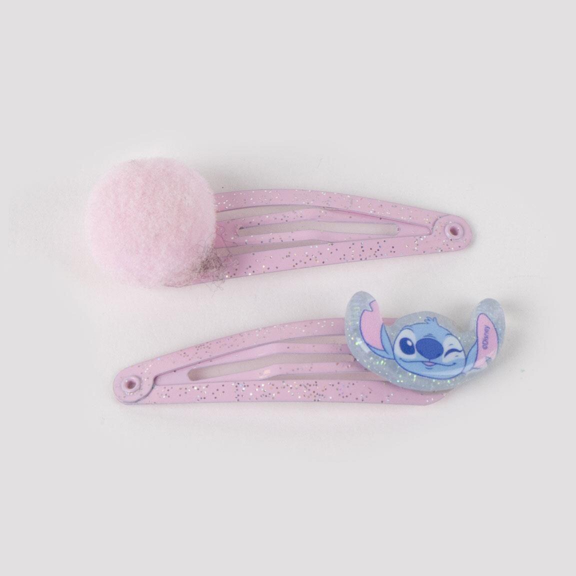 Lot de pinces à cheveux enfant Stitch 6 pièces à paillettes Rose 3/6