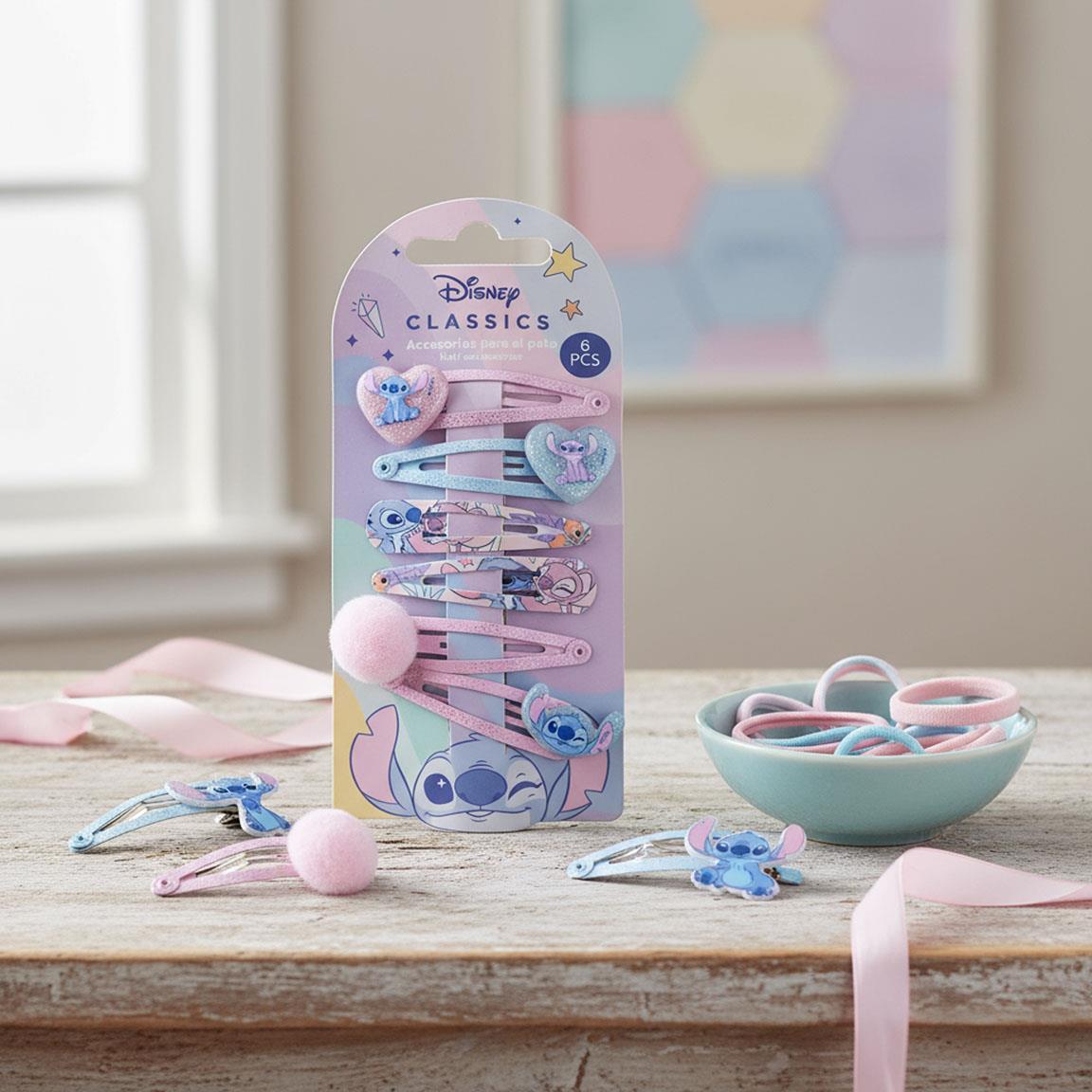 Lot de pinces à cheveux enfant Stitch 6 pièces à paillettes Rose 4/6