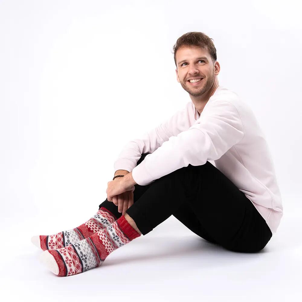 Damen & Herren Dicke Merino Wollsocken 2er Pack (Modell: Lumi) Cre-Brk 39-42 5/6