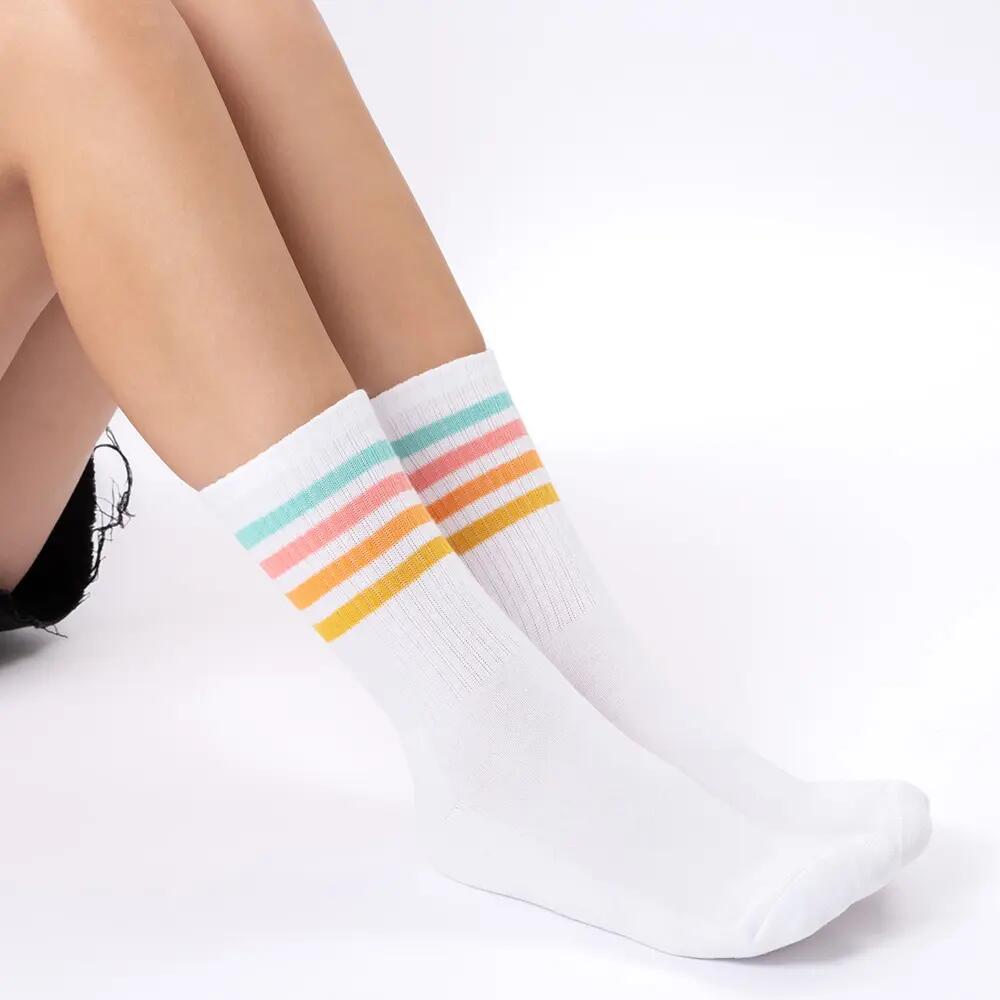 Damen Retro Tennis Socken 6er Pack (Modell: Steffi) 8/9