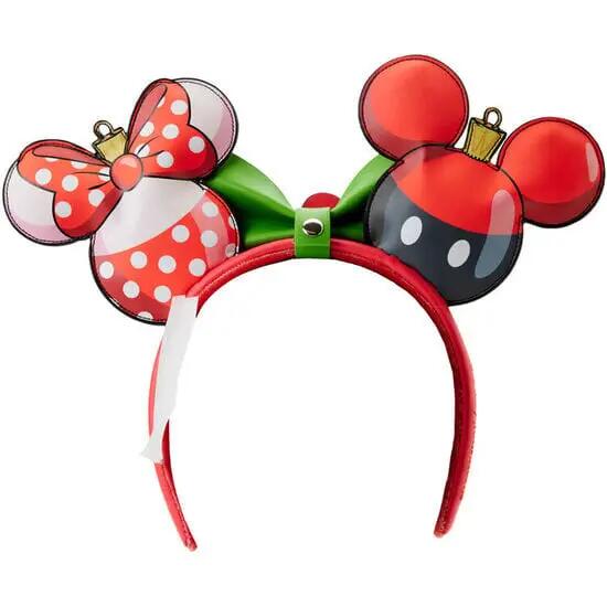 Serre-tête à oreilles de Noël adulte Mickey et Minnie Rouge et vert 3/3