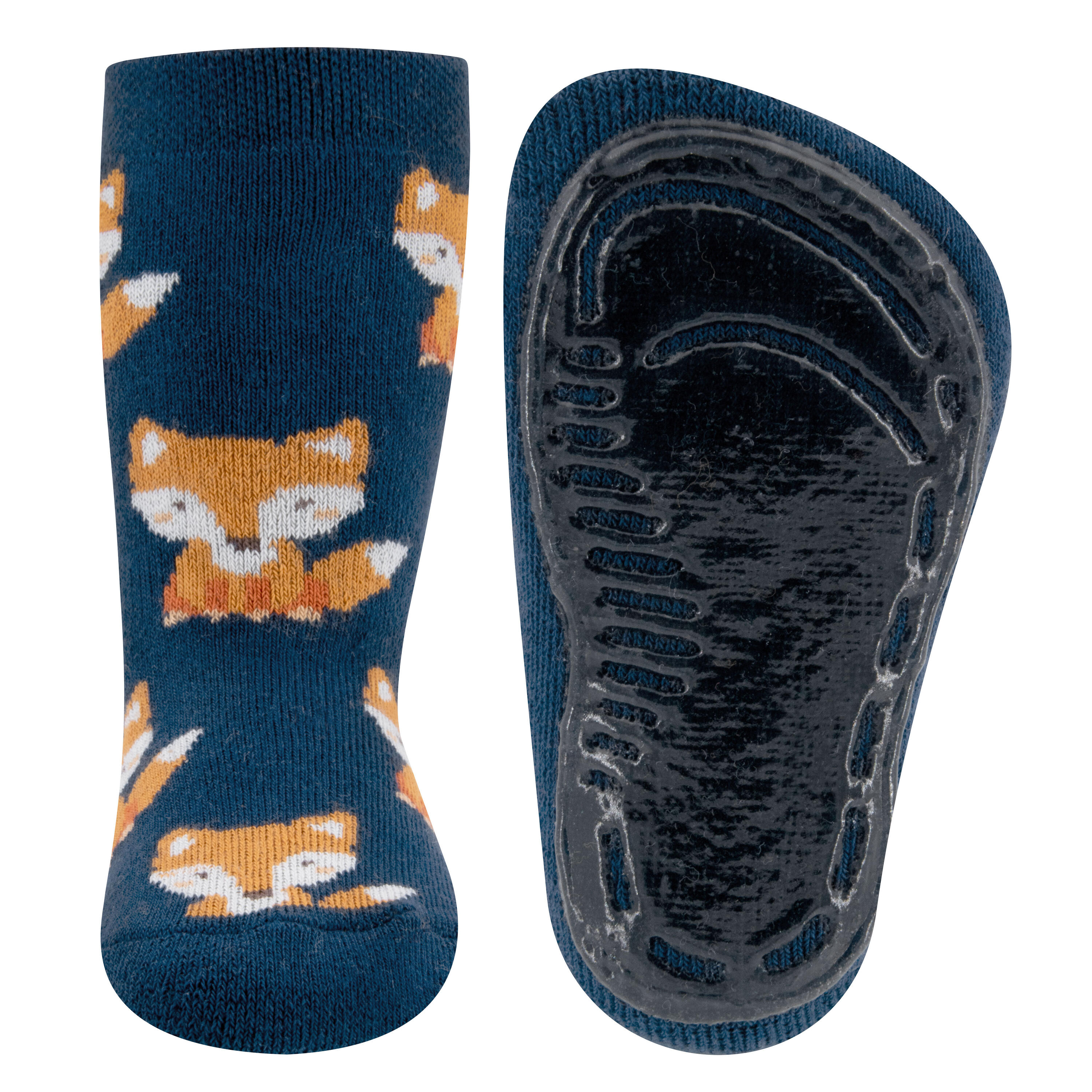 Lot de 2 paires de chaussettes antidérapantes SoftStep, motif renard 3/5