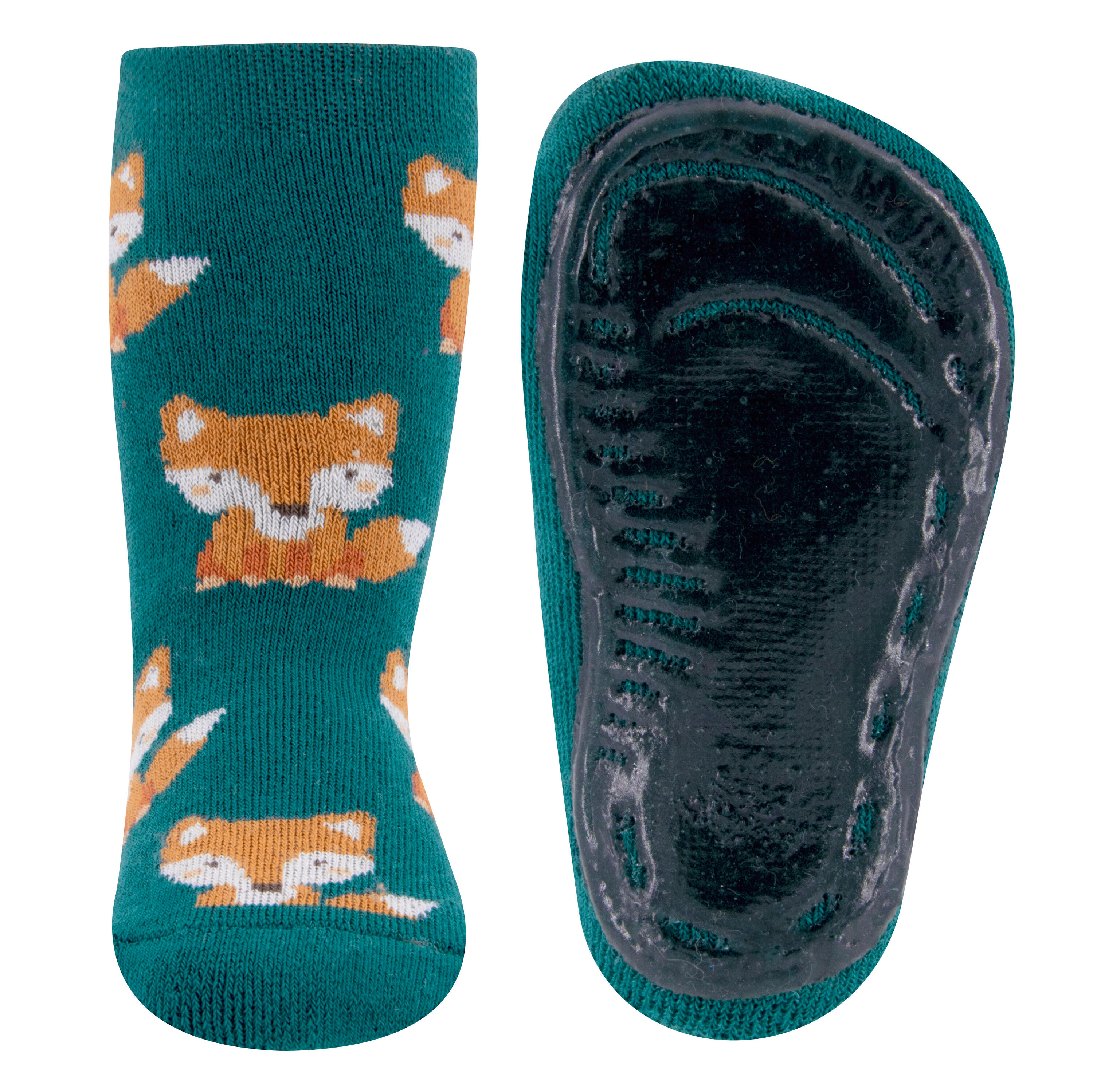 Lot de 2 paires de chaussettes antidérapantes SoftStep, motif renard 2/5