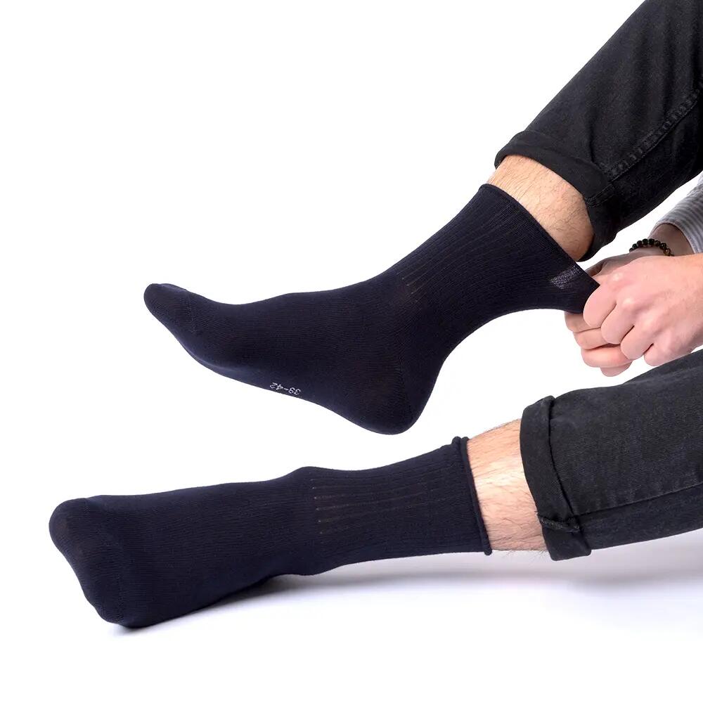 Damen & Herren Socken ohne Gummibund 10er Pack (Modell: Velano) BlueMix 39-42 3/6