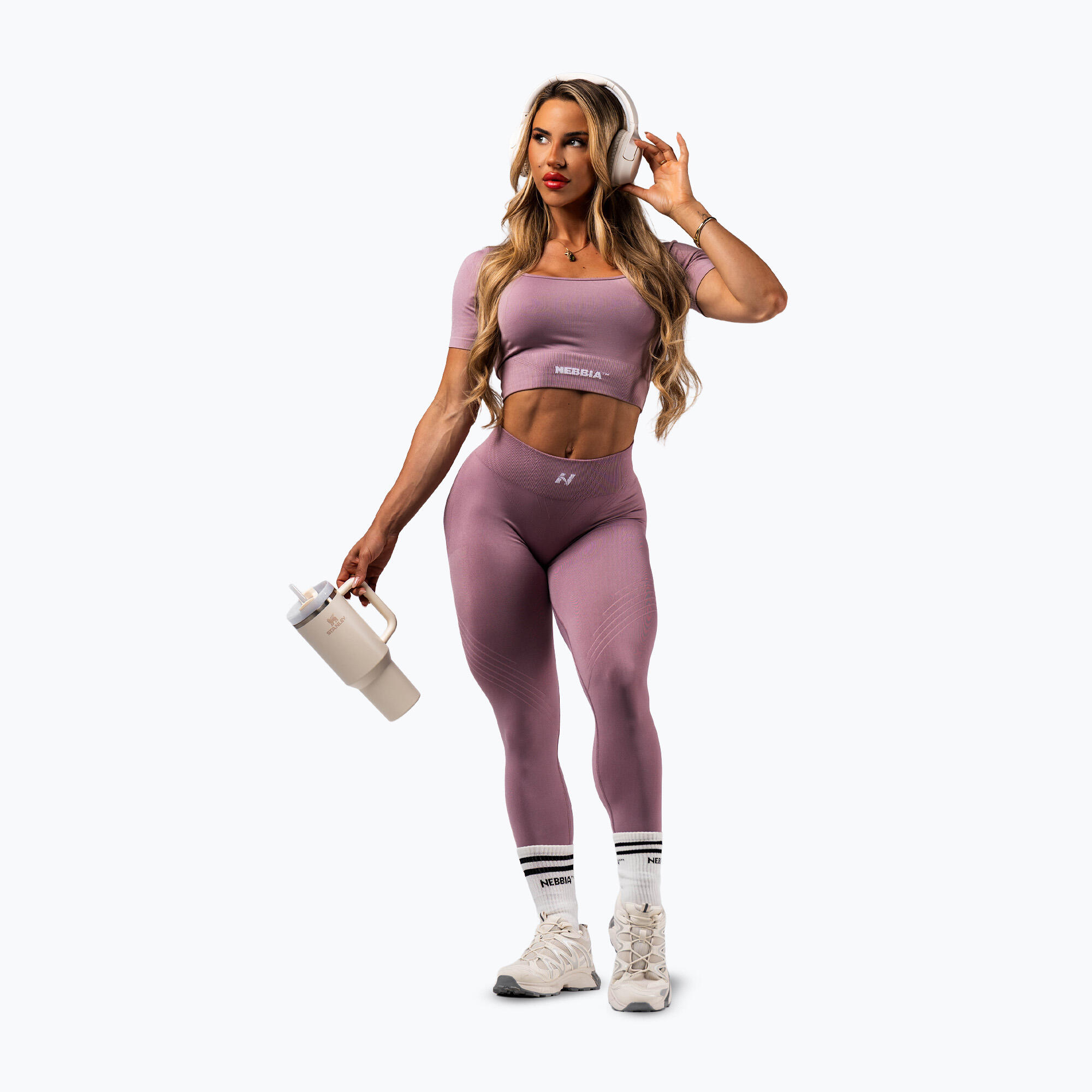 Legginsy treningowe damskie NEBBIA Flow Seamless Maximum Push-Up