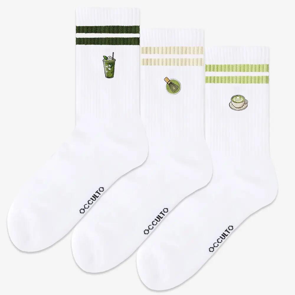 Damen & Herren Motiv Tennissocken 3er Pack (Modell: Summer) 2/6