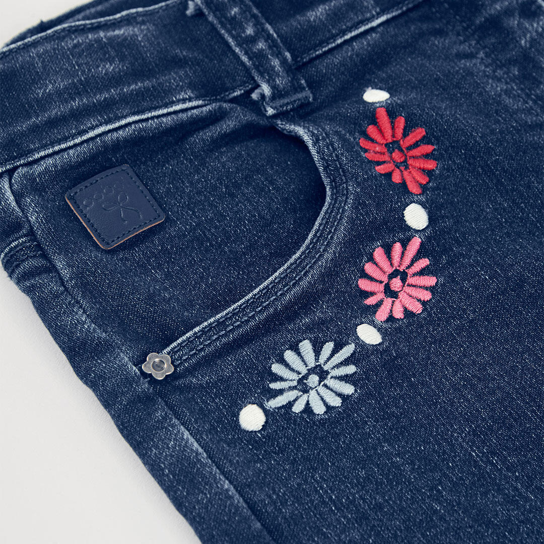 Pantalones de verano de senderismo kids niña boboli azul 3/4