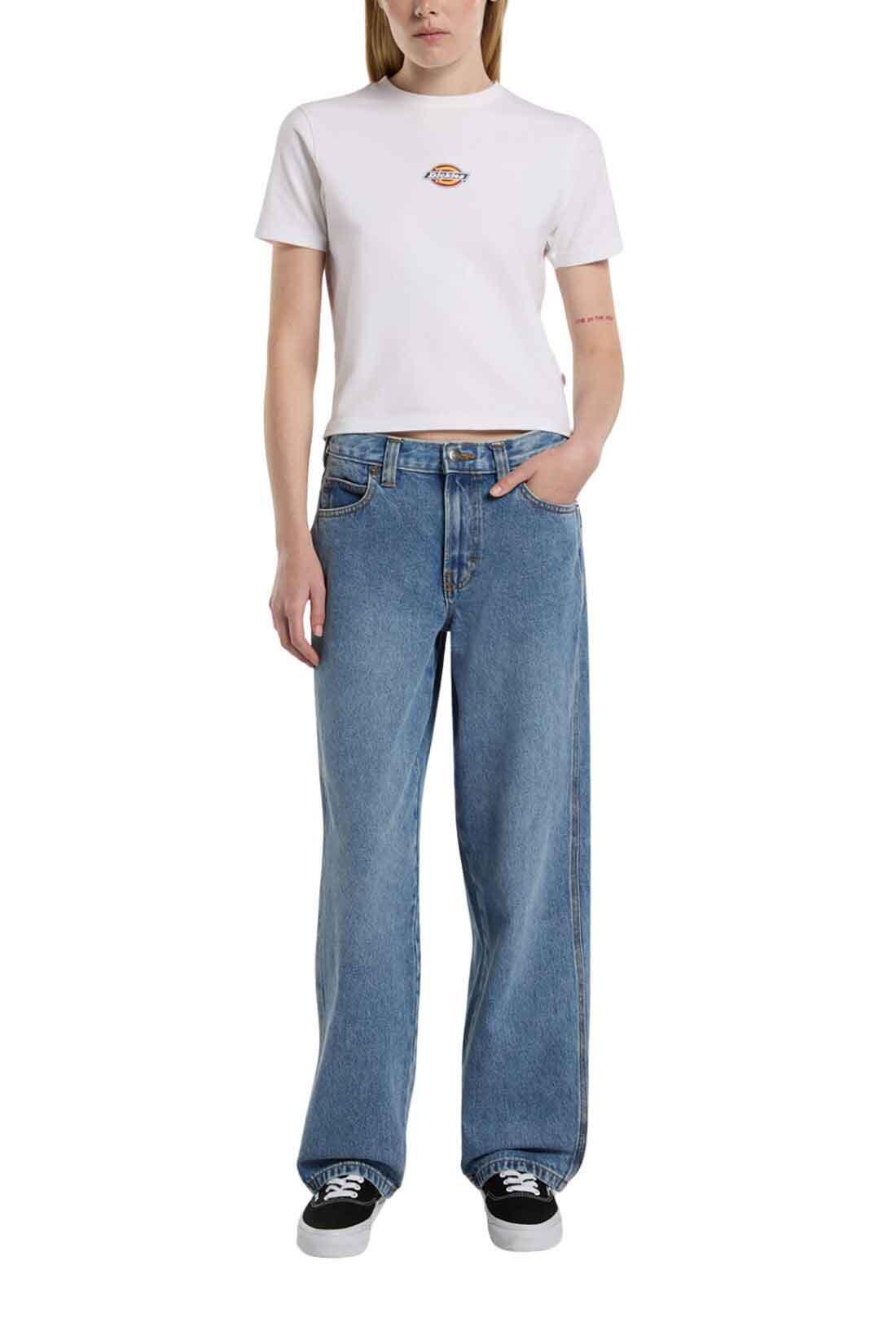 DICKIES Vrouwenjeans relaxed Farner maat 31 kleur Blauw 3/4