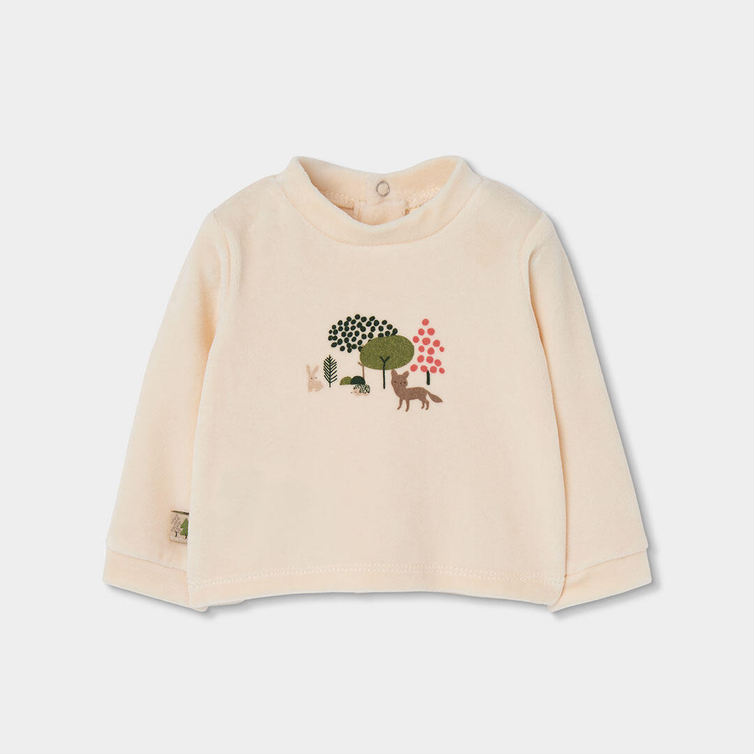 Conjunto punto bebé crudo estampado bosque animales 3/7