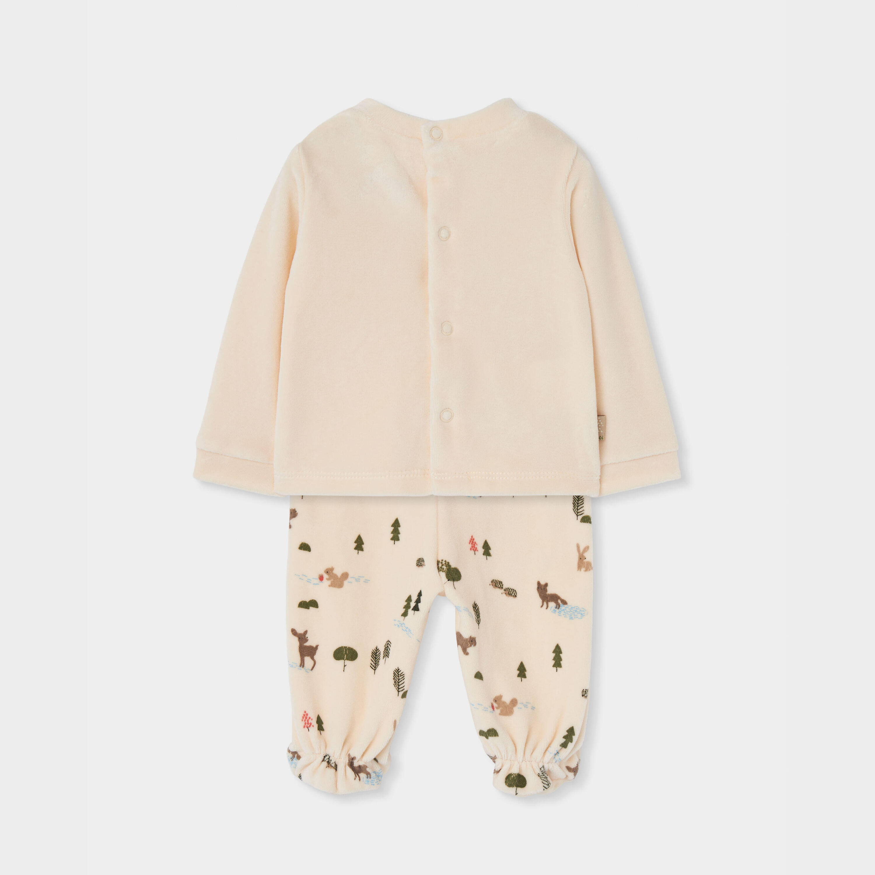 Conjunto punto bebé crudo estampado bosque animales 2/7