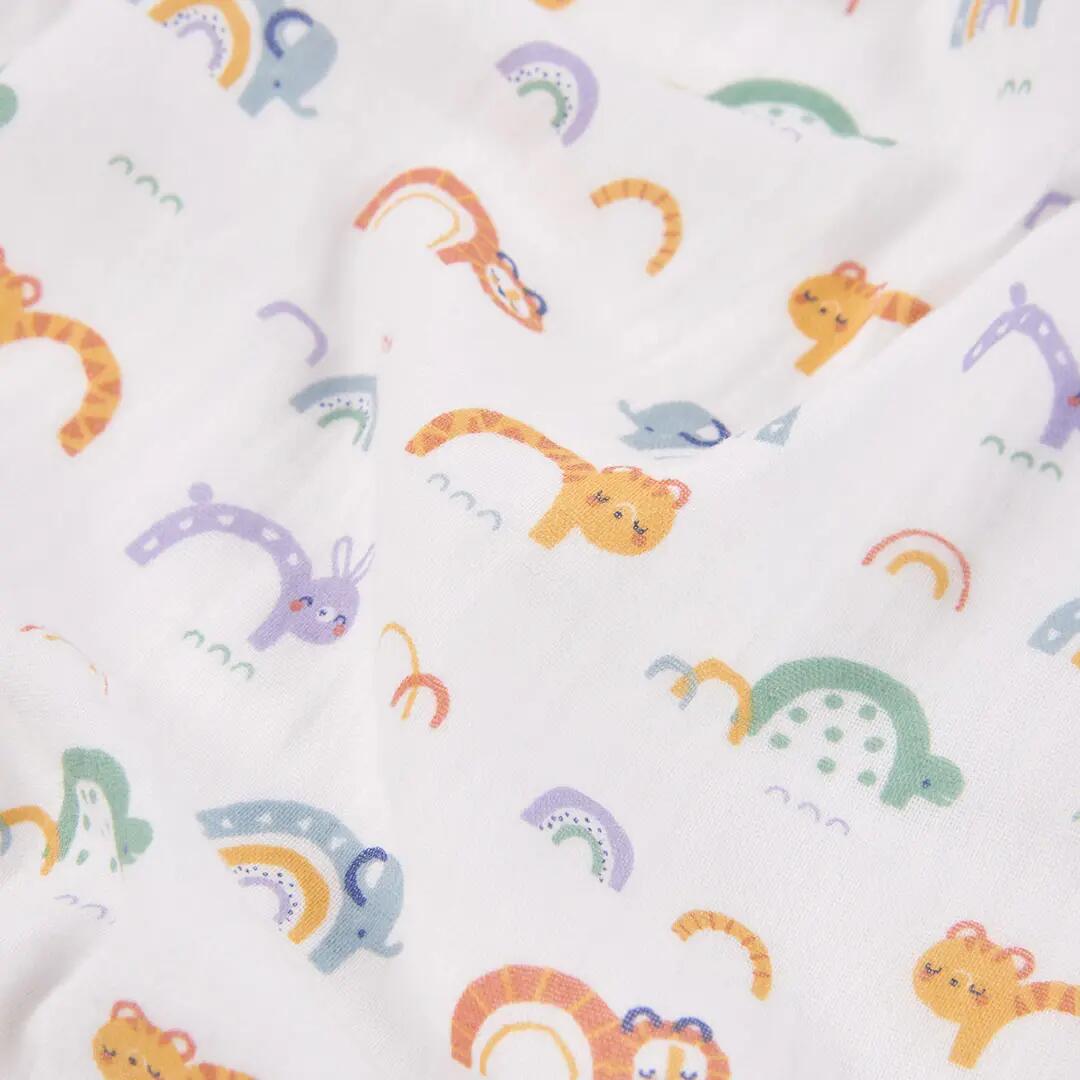 Pack canastilla bebé algodón estampado animales 4/6