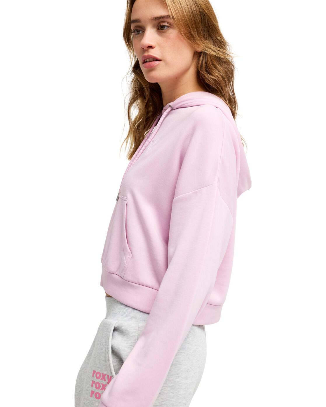 Weicher Lounge-Hoodie SURFING BY DAYLIGHT Rosa Dames 3/4