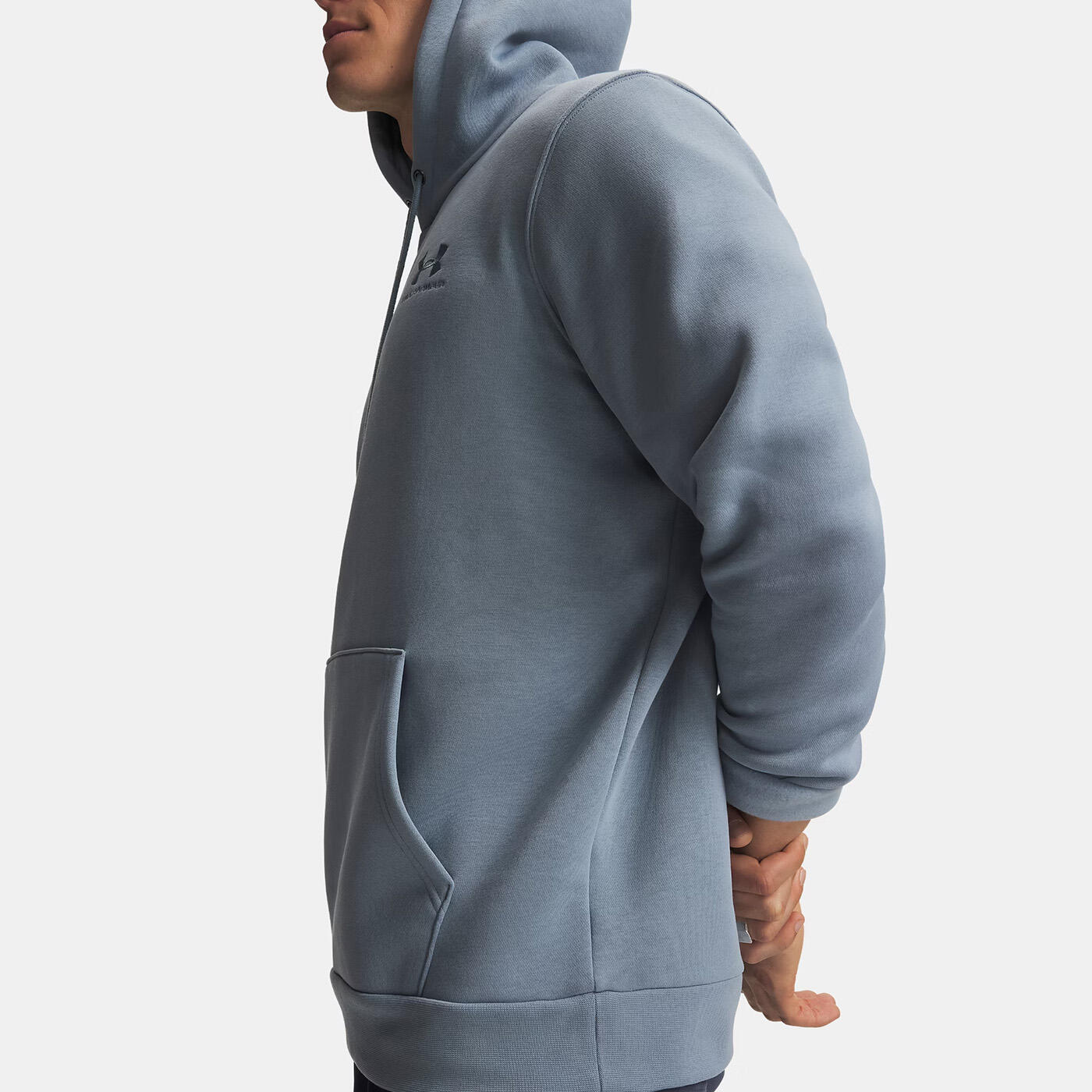 Felpa con cappuccio UA Icon Fleece da uomo Azzurro 3/3