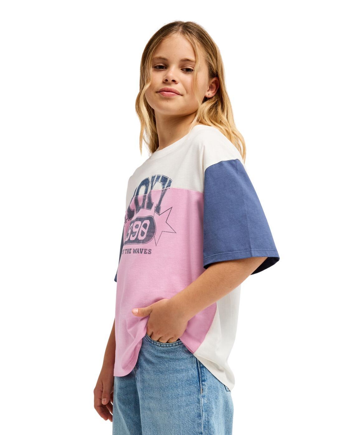 Lockeres Kurzarm-T-Shirt SNOW STARLIGHT Weiss Meisjes 4-16 3/4