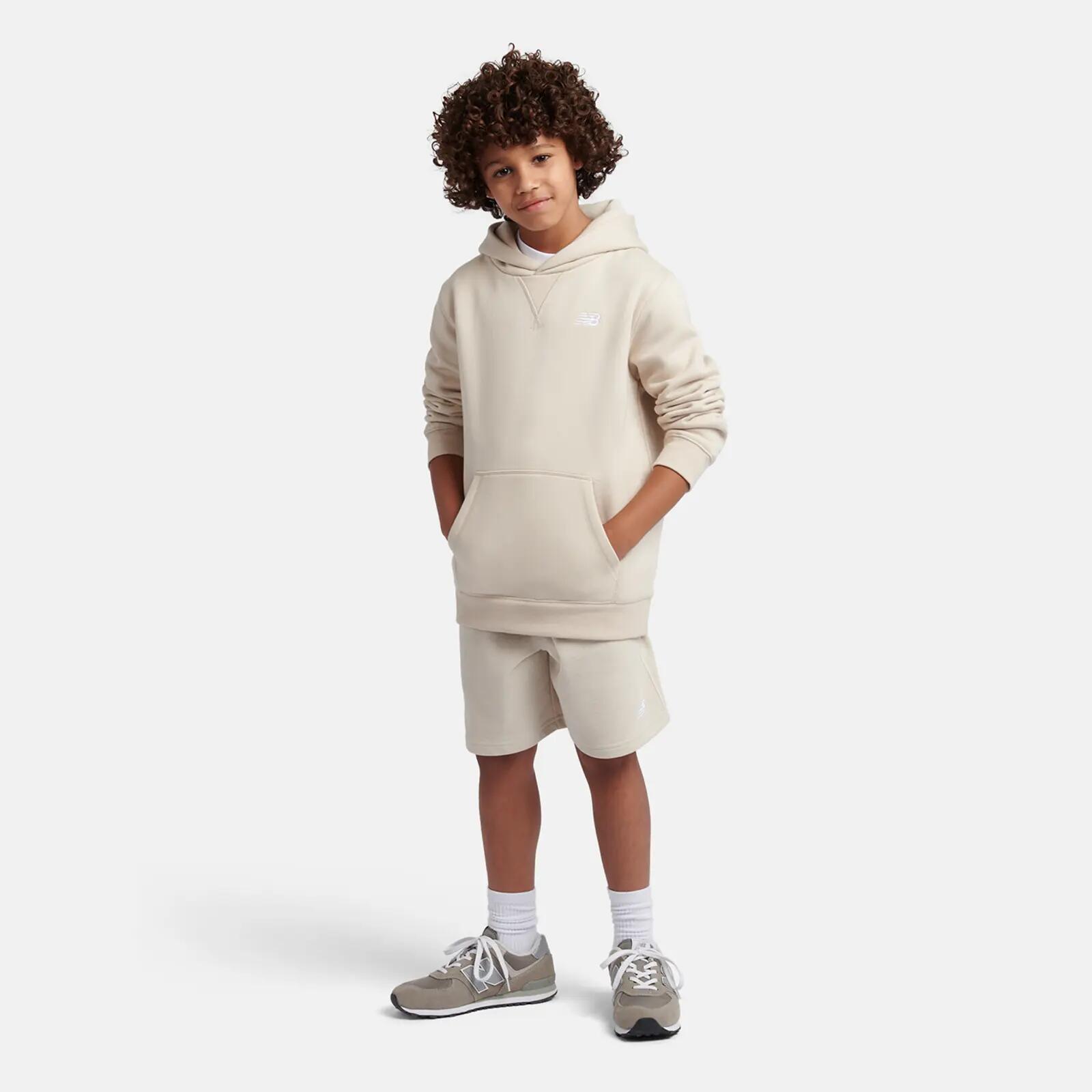 Felpa con cappuccio New Balance French Terry logo piccolo per ragazzi 3/3