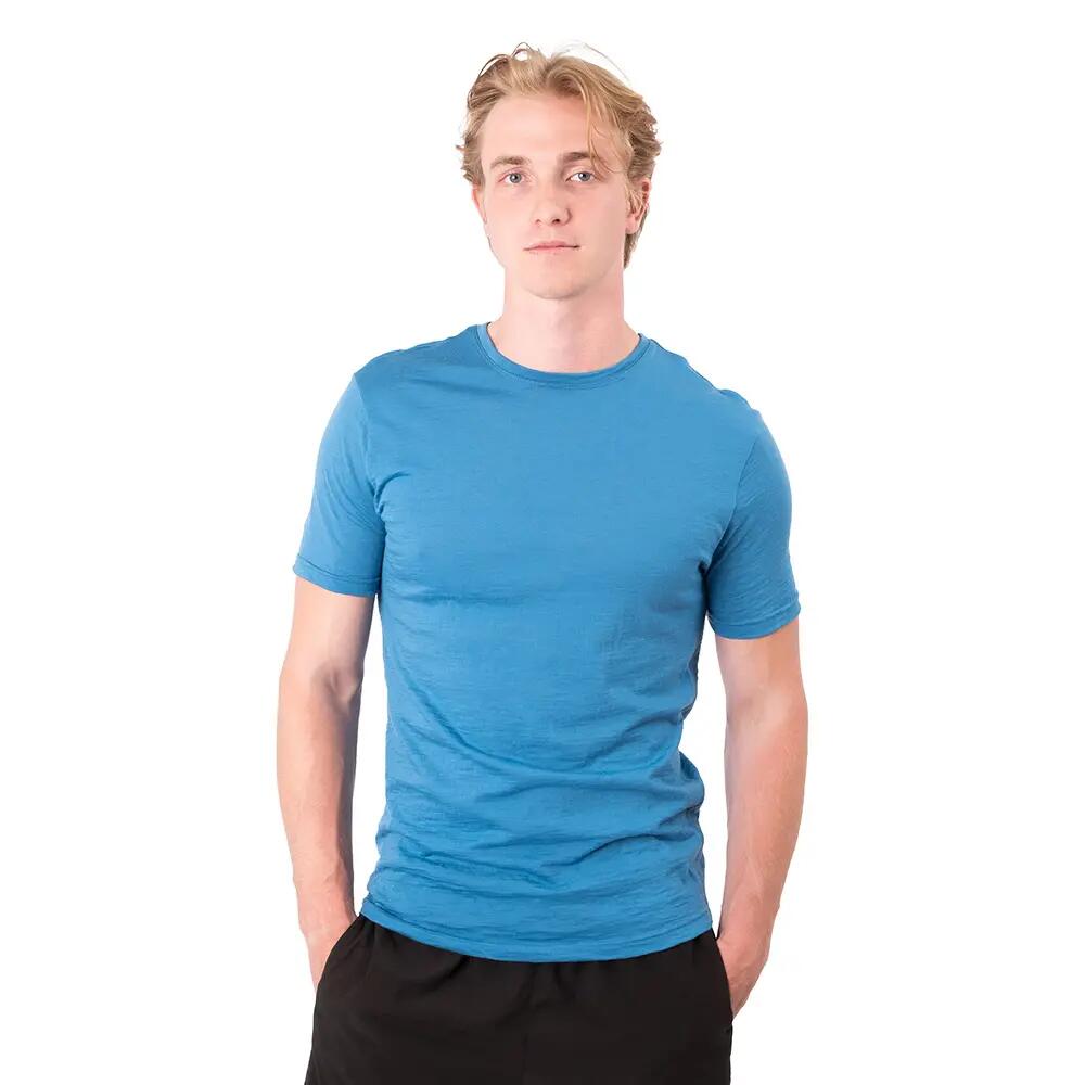 Herren 100% Merino Shirt (Modell: Montreal) Azurblau S 2/7