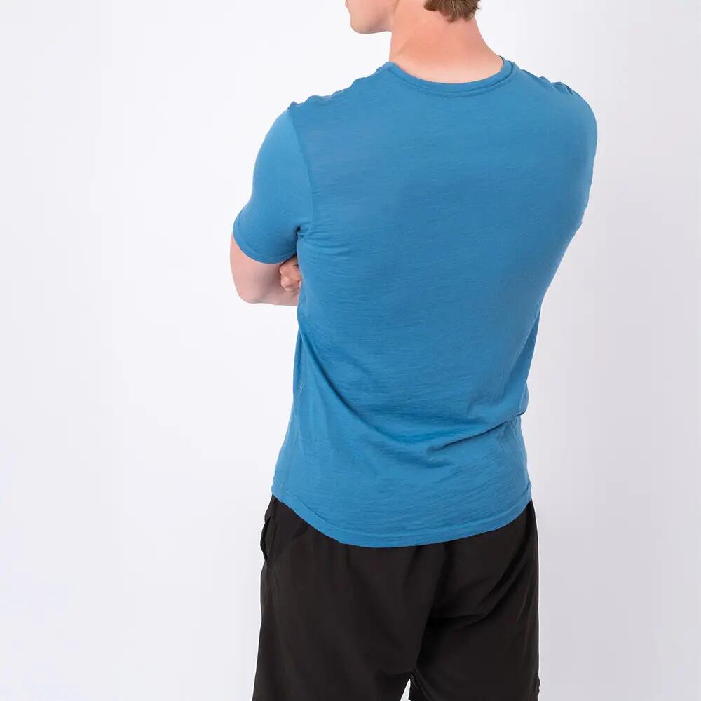 Herren 100% Merino Shirt (Modell: Montreal) Azurblau S 4/7