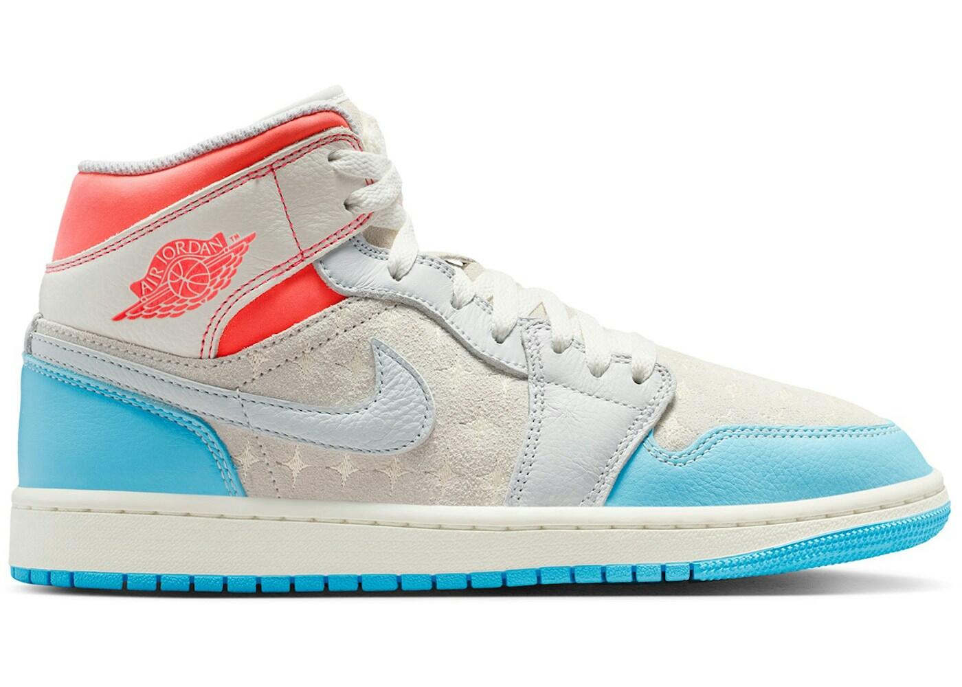 Jordan 1 Mid Sail Hot Lava Blue Chill (Women's) 1/1