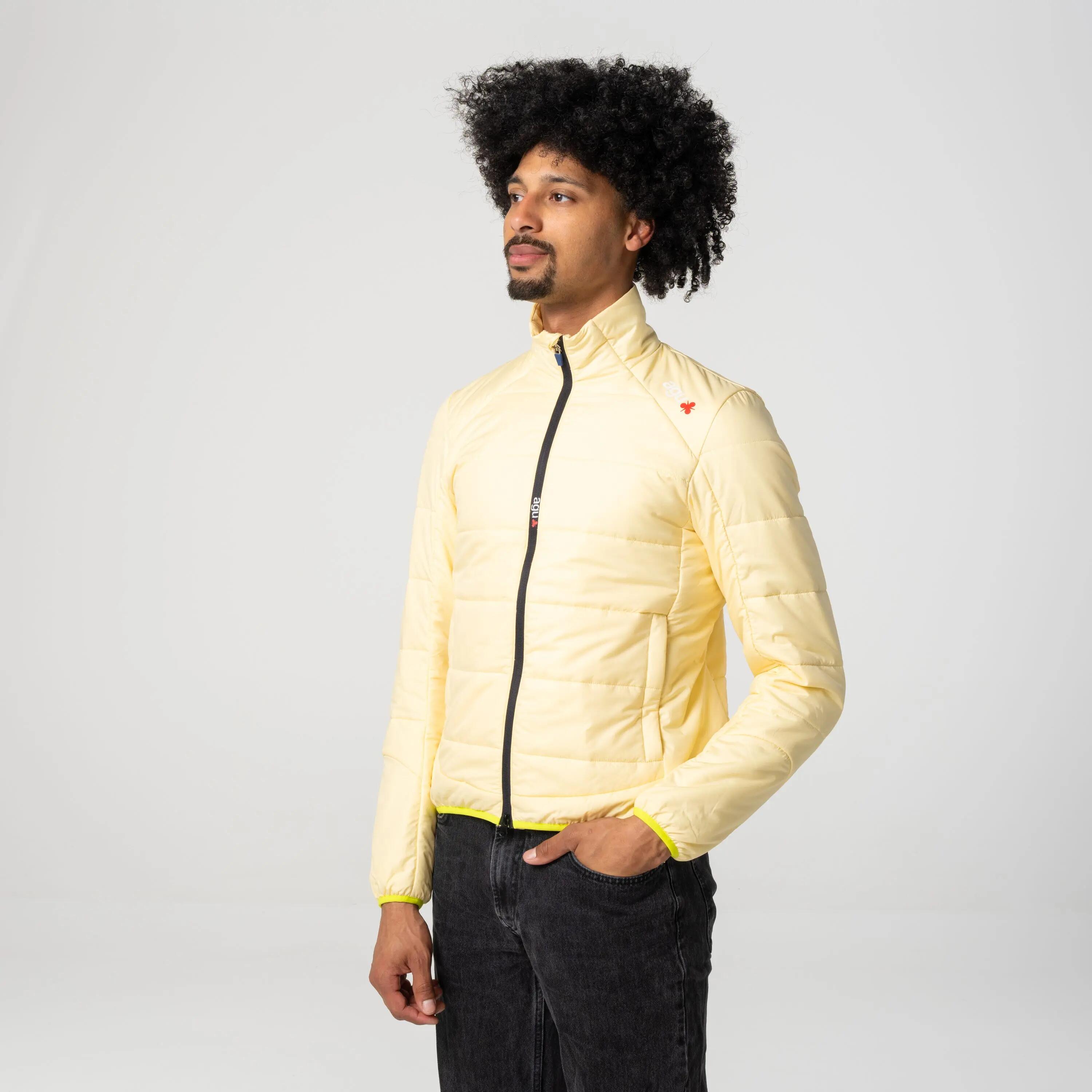 Dames Heren Fietsen Tussenjack Isoguard Beige 3/7