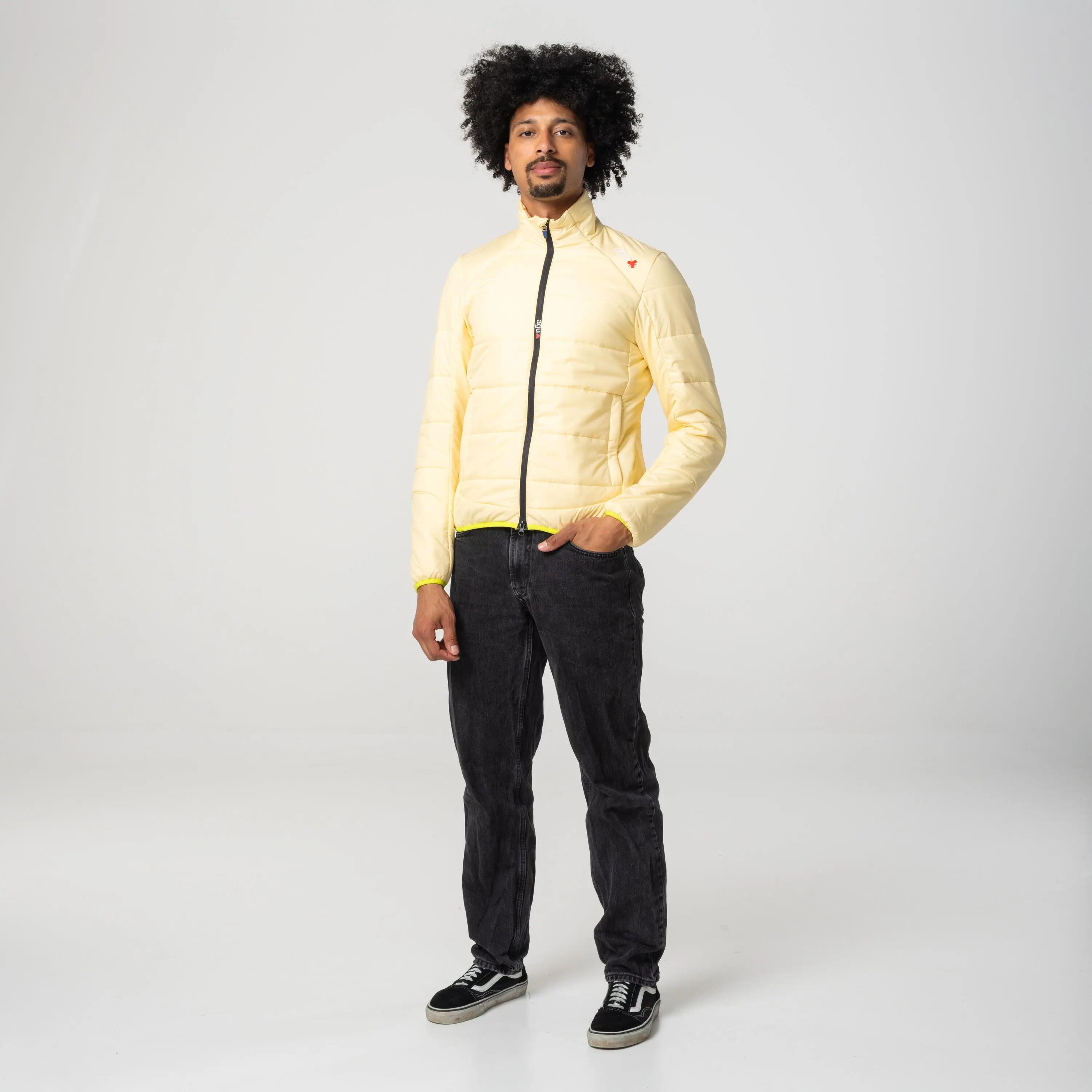 Dames Heren Fietsen Tussenjack Isoguard Beige 2/7