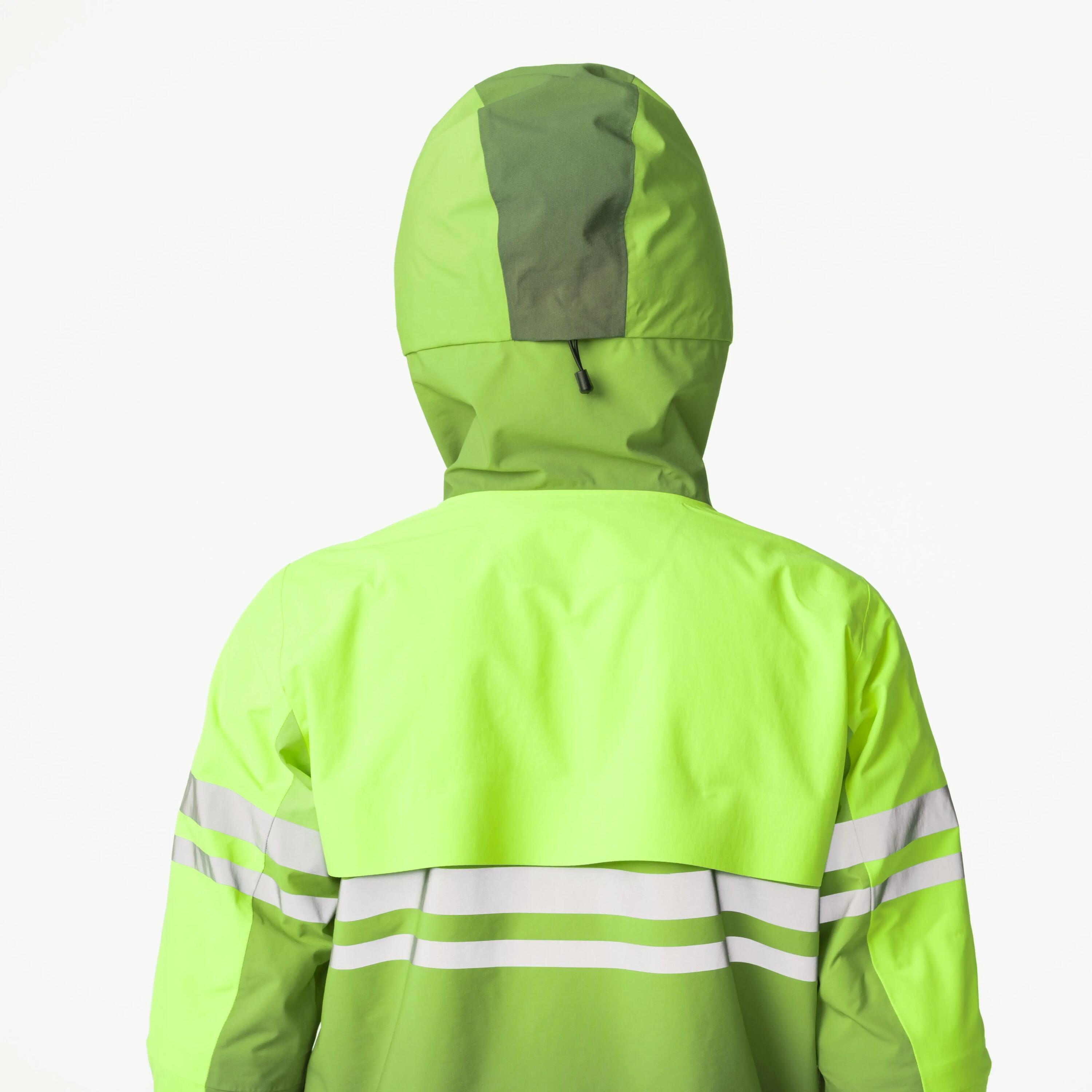 Radfahren Regenjacke Commuter wasserdicht mit Aufprallschutz Grün Impact 6/7