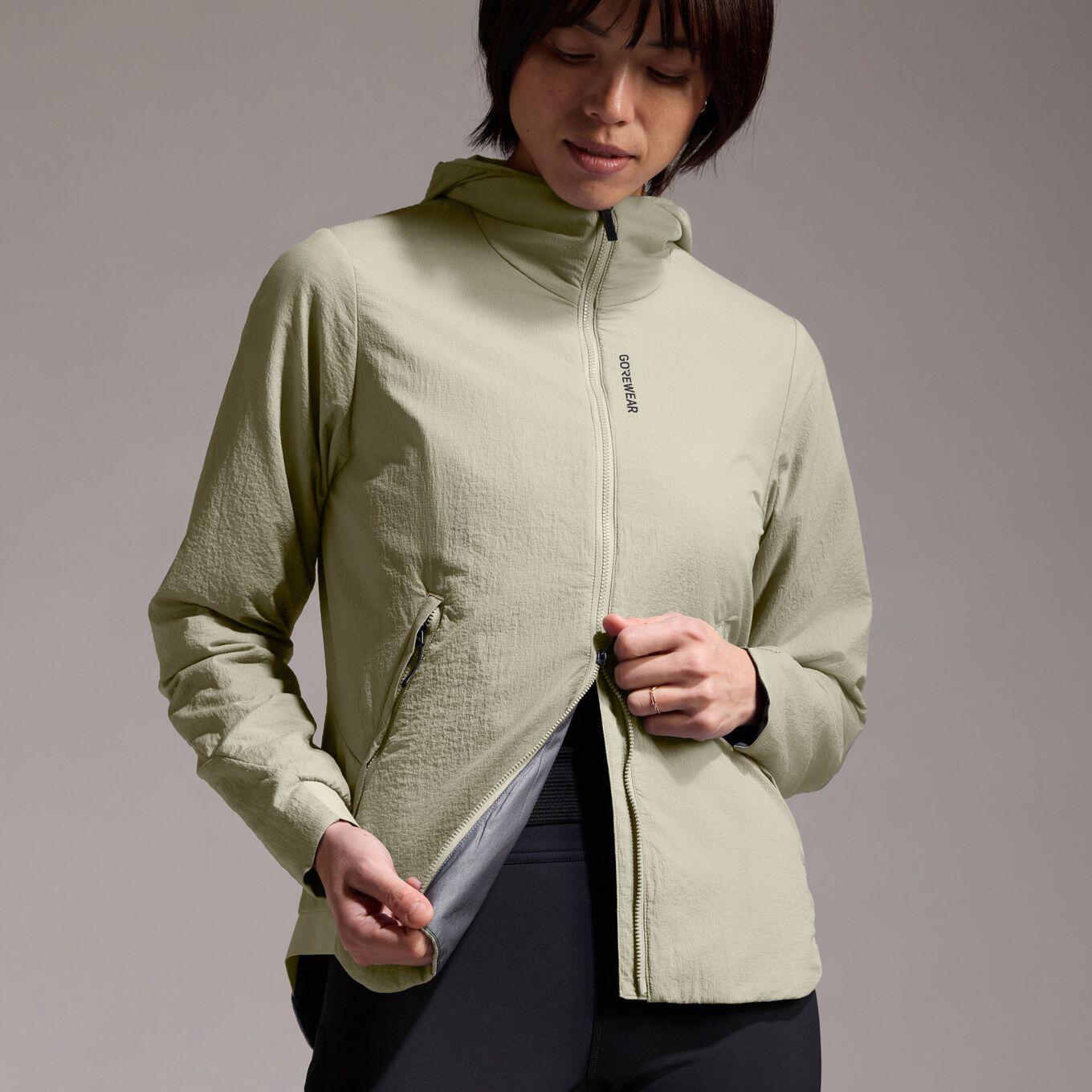Gore Wear Concurve Windstopper Beige Hooded Jacket voor dames 2/7