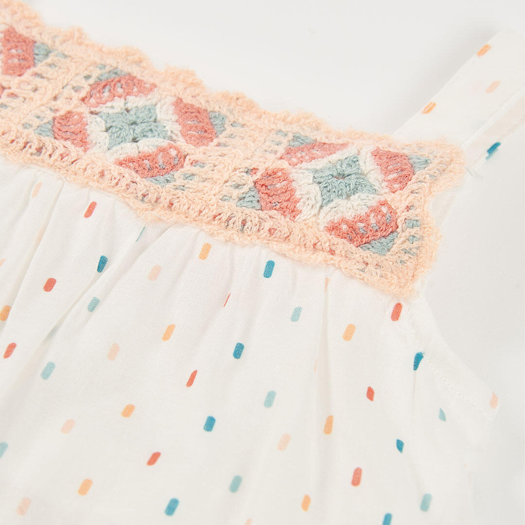 Vestidos de verano de tenis bebé niña boboli blanco 3/4