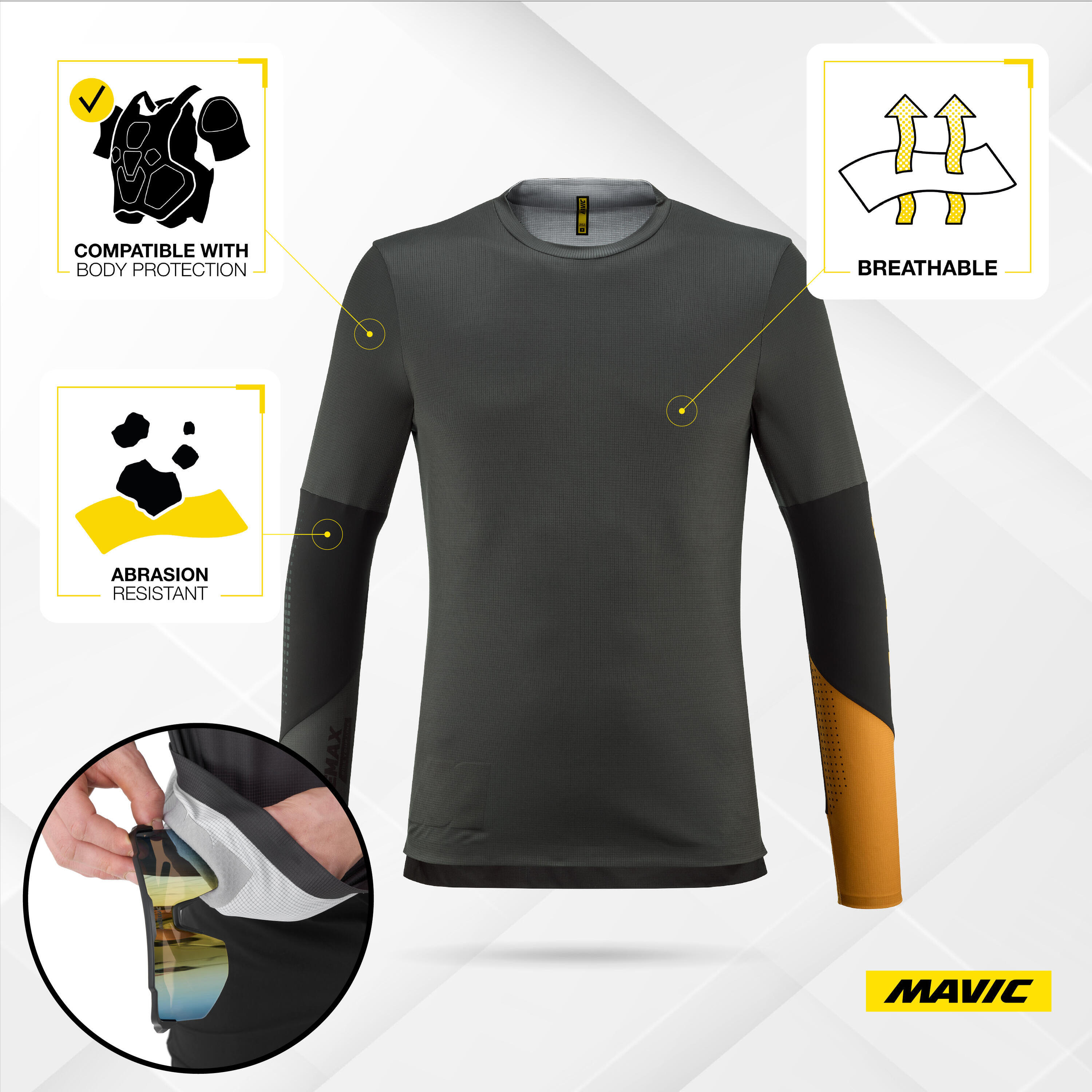 Maillot VTT enduro homme DEEMAX ENDURO PRO LS manches longues respirant durable 2/7