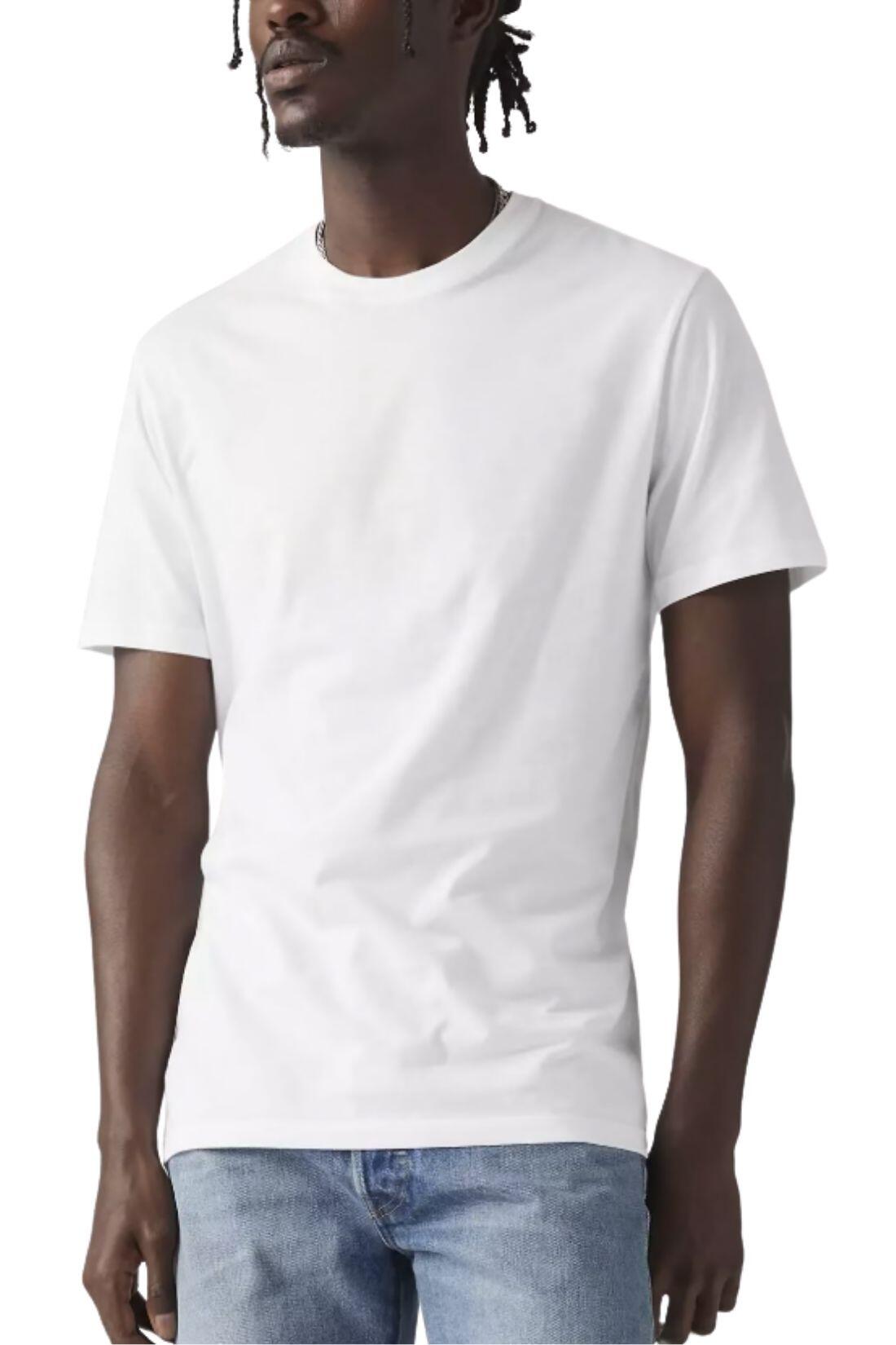 LEVI'S Perfect 2-pack heren T-shirt, 100% katoen, wit. 3/4