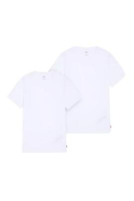 Levi's perfect heren t-shirt 2-pack – 100% katoen, rondhals, wit