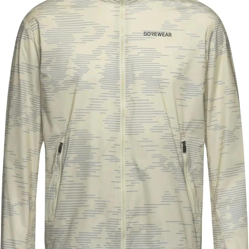 Gore Wear Concurve Electro Windbreaker Running Jacket in Beige and Gray