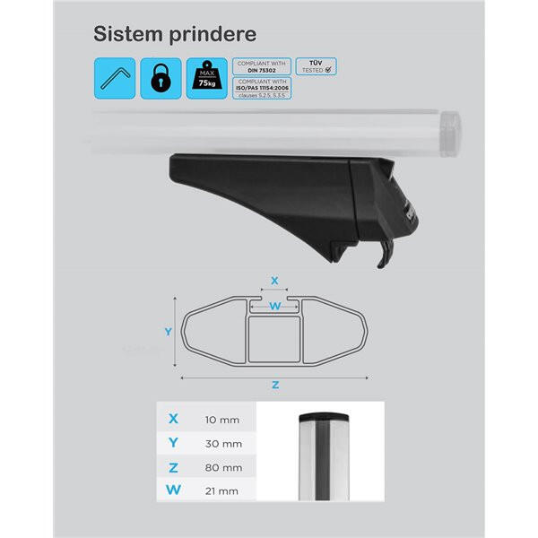 Menabo Leopard XL bare transversale pentru BMW F11 Touring