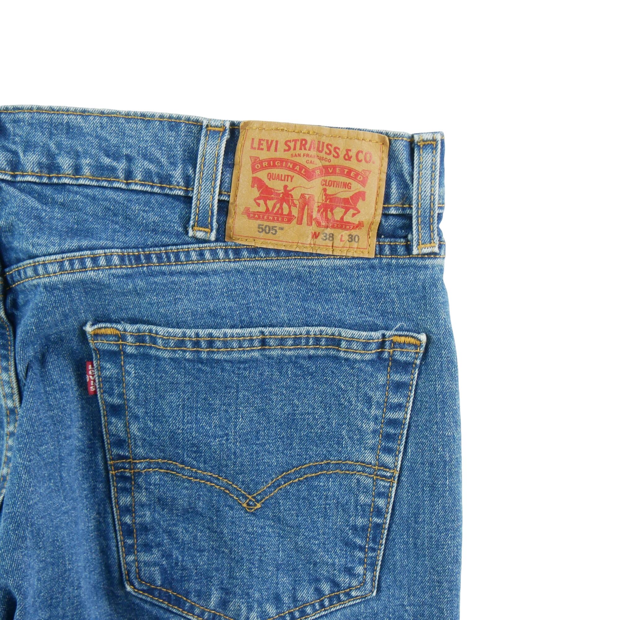 Calça jeans masculina Levi Strauss 505 regular 7/7