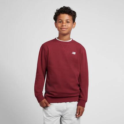 B New Balance French Terry Small Logo Crew - monarch burgundy