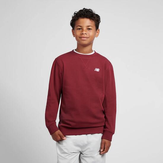 B New Balance French Terry Small Logo Crew - monarch burgundy
