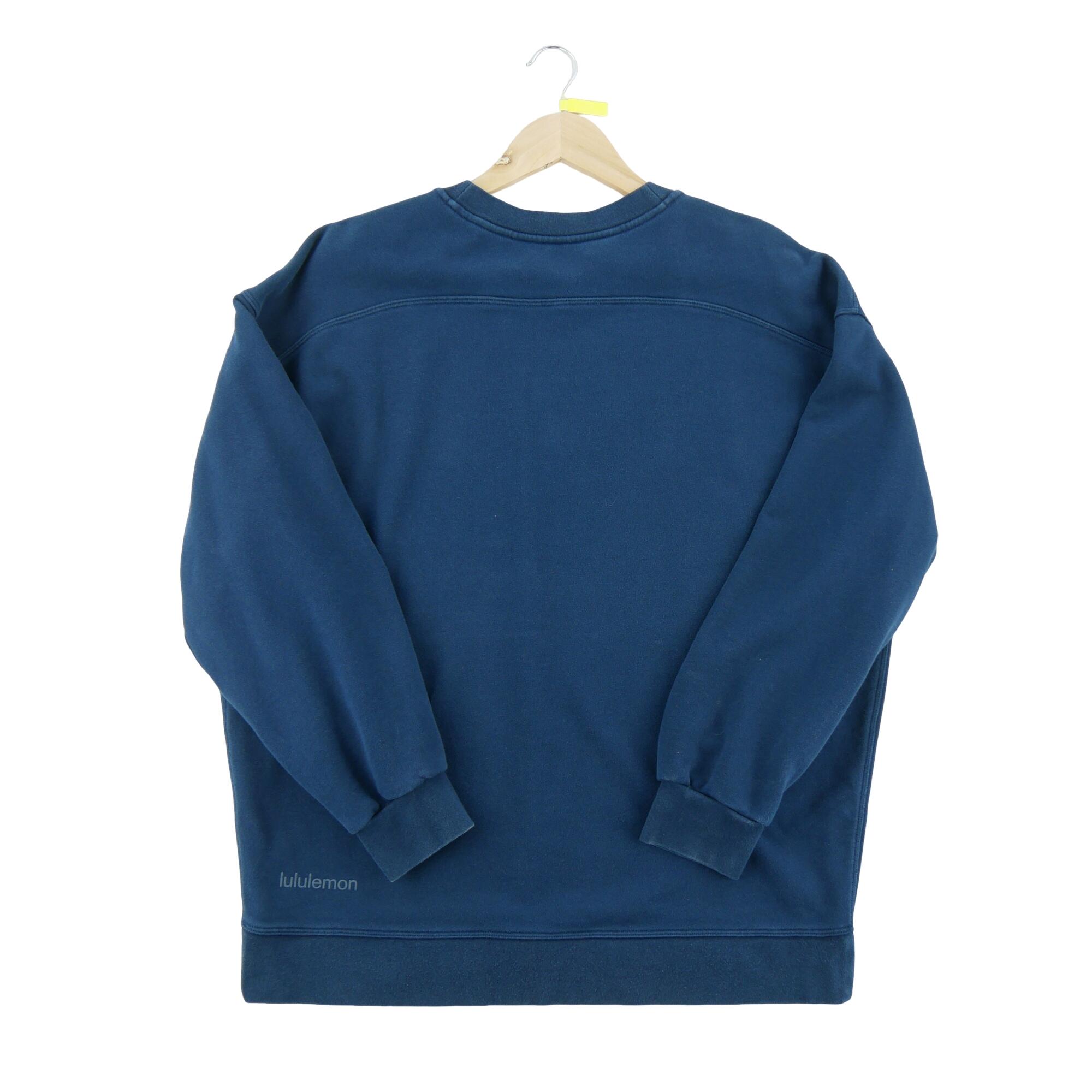 Sudadera mujer oversize acogedora azul marino 2/7
