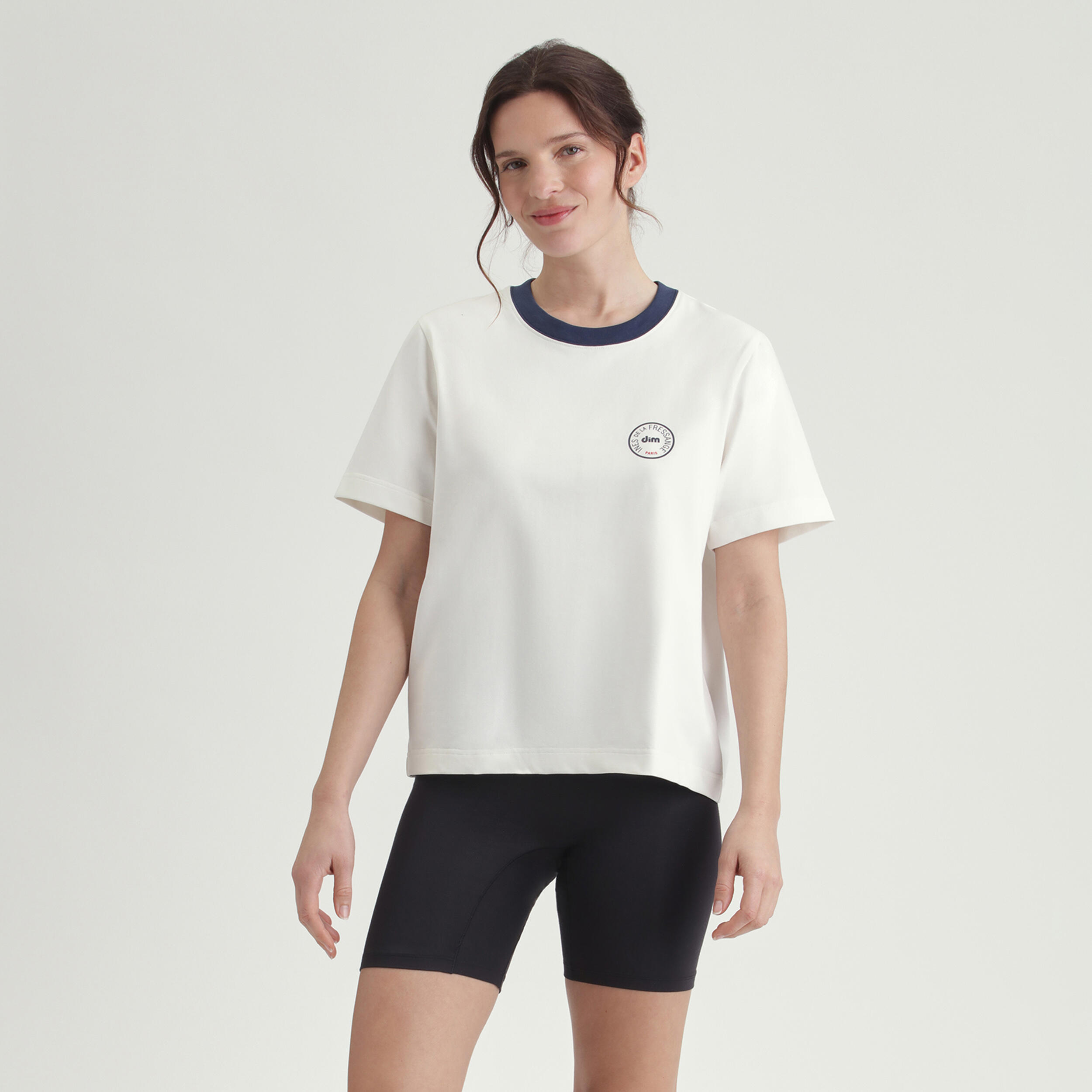 T-shirt femme coupe droite Dim x Inès de La Fressange 3/4