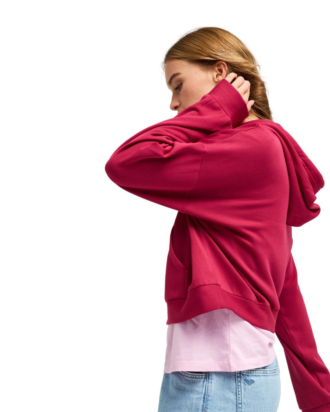Weicher Lounge-Hoodie SURFING BY DAYLIGHT Rot Dames 3/4