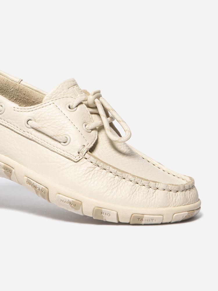 Chaussures bateau femme - JANAELE Ecru Camo 3/4