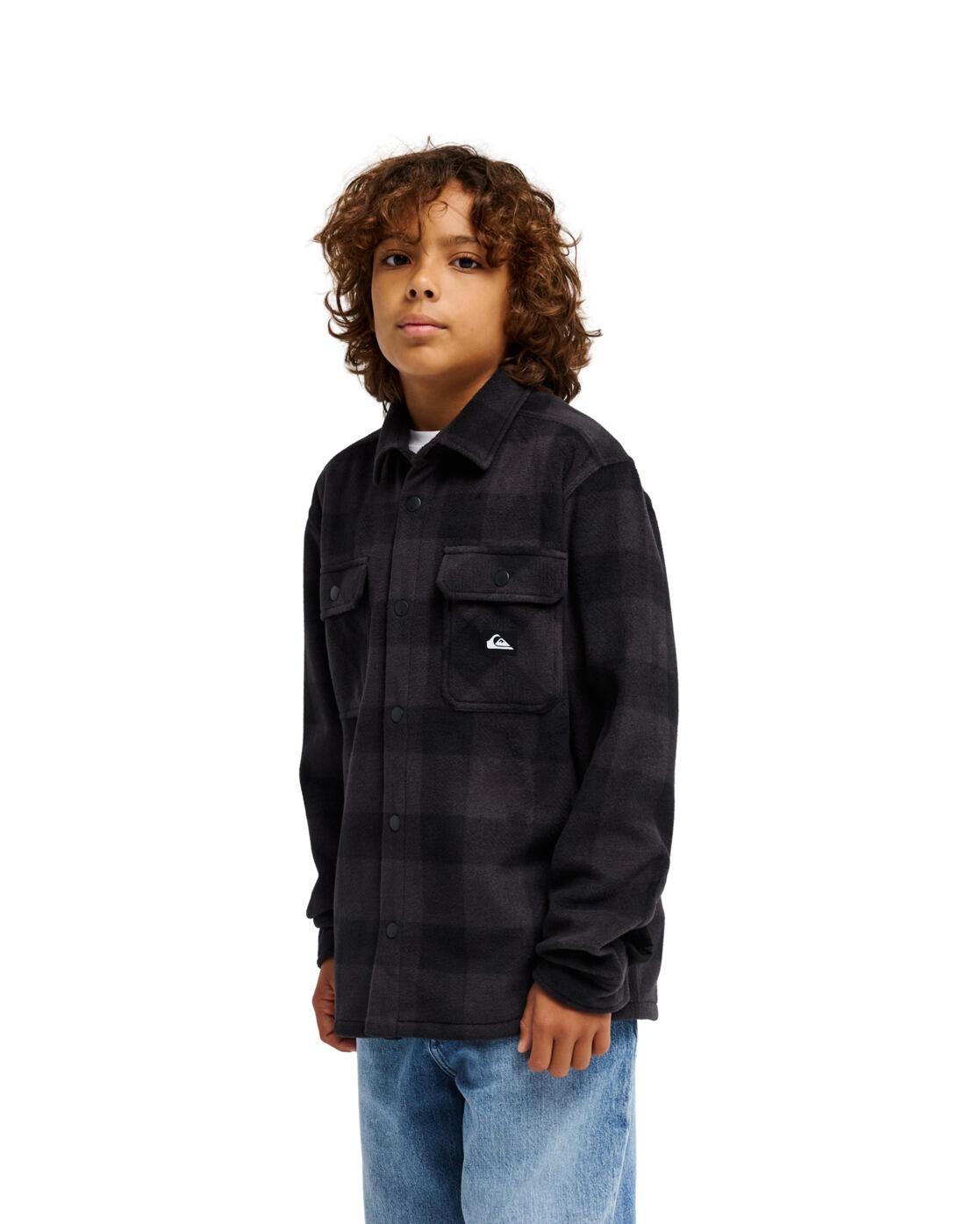 Lange mouwen geruite blouse VENTURE POLAR Schwarz Jongens 8-16 3/4